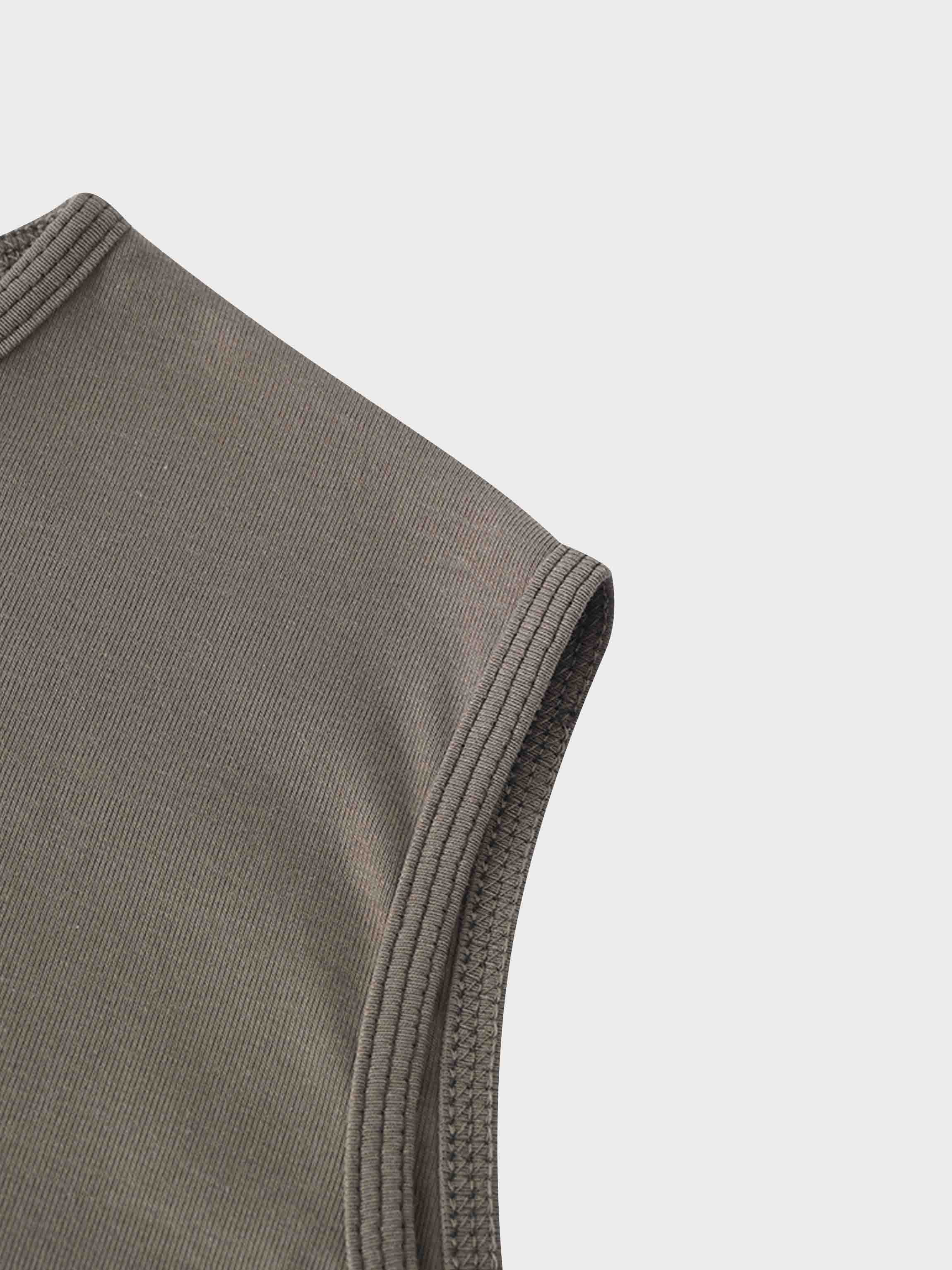 Basic T-Shirt Slip Dress-Olive