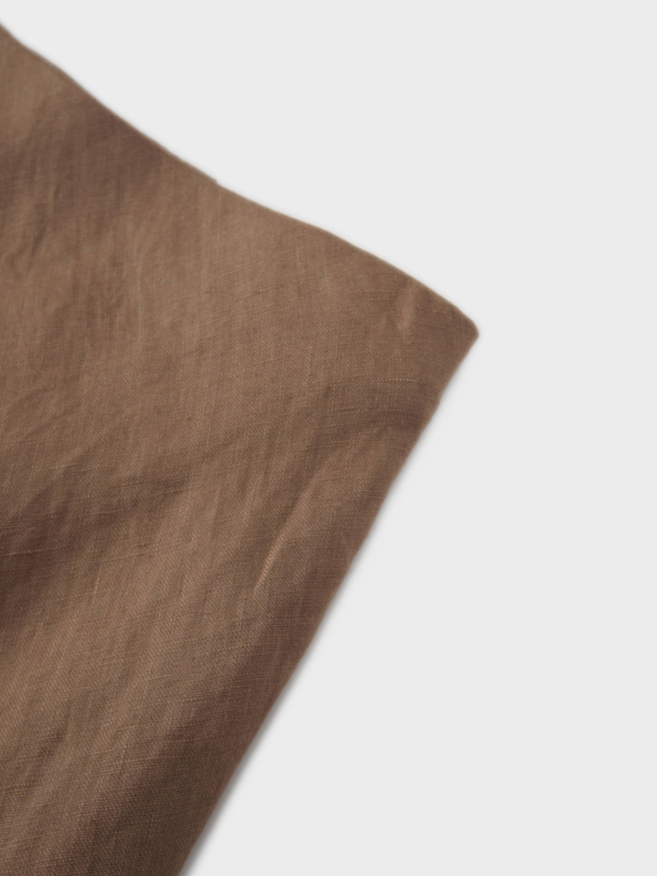 Linen Slip Skirt-Chocolate Brown