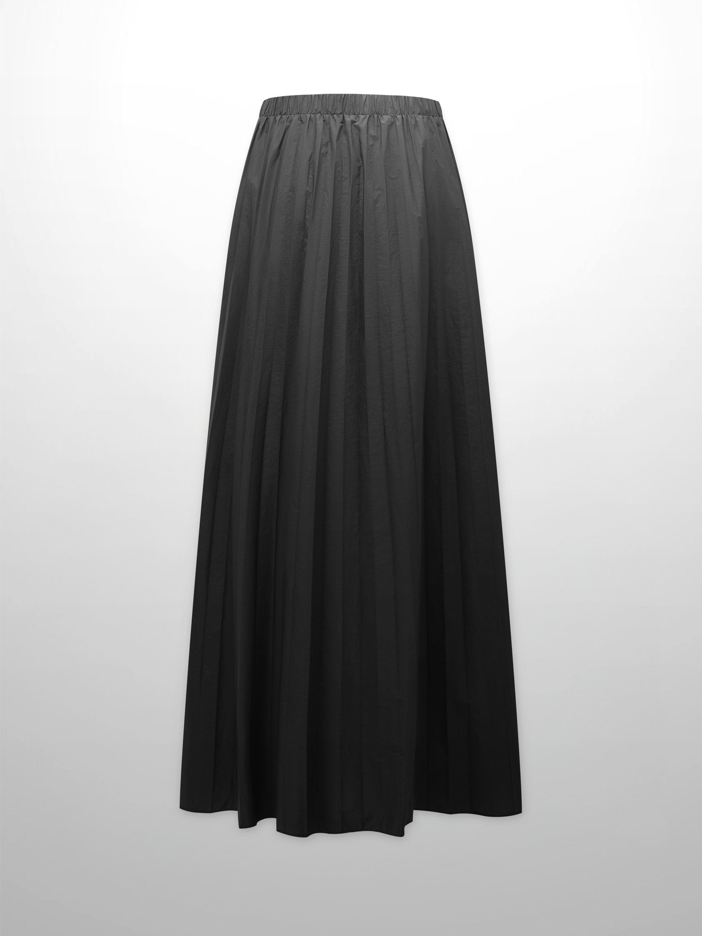 Nylon Circle Skirt-Black