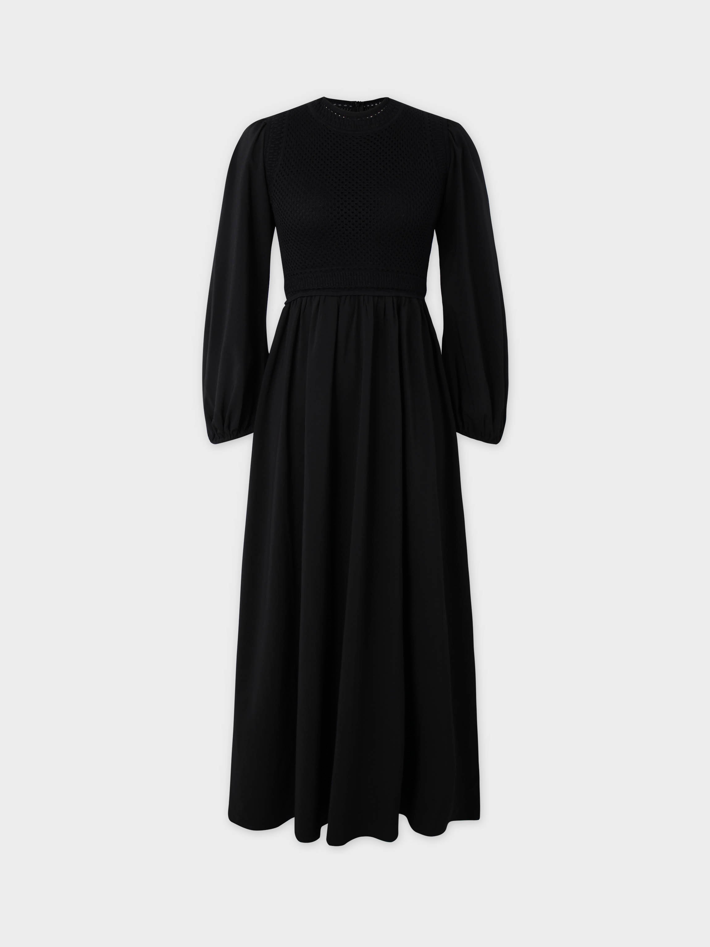 black crochet top dress Sundra Black Crochet Maxi Dress