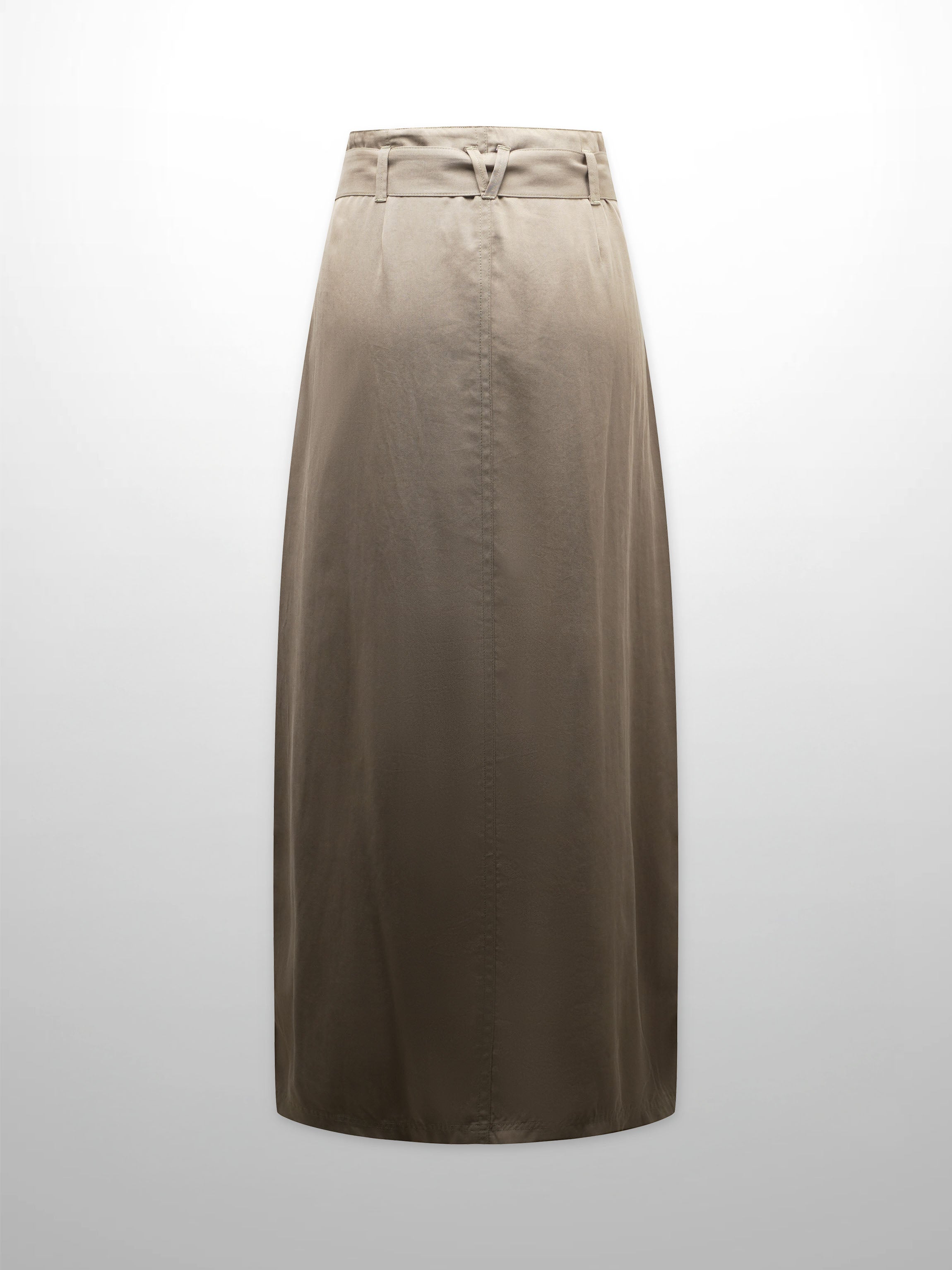 Contrast Pocket Skirt-Khaki