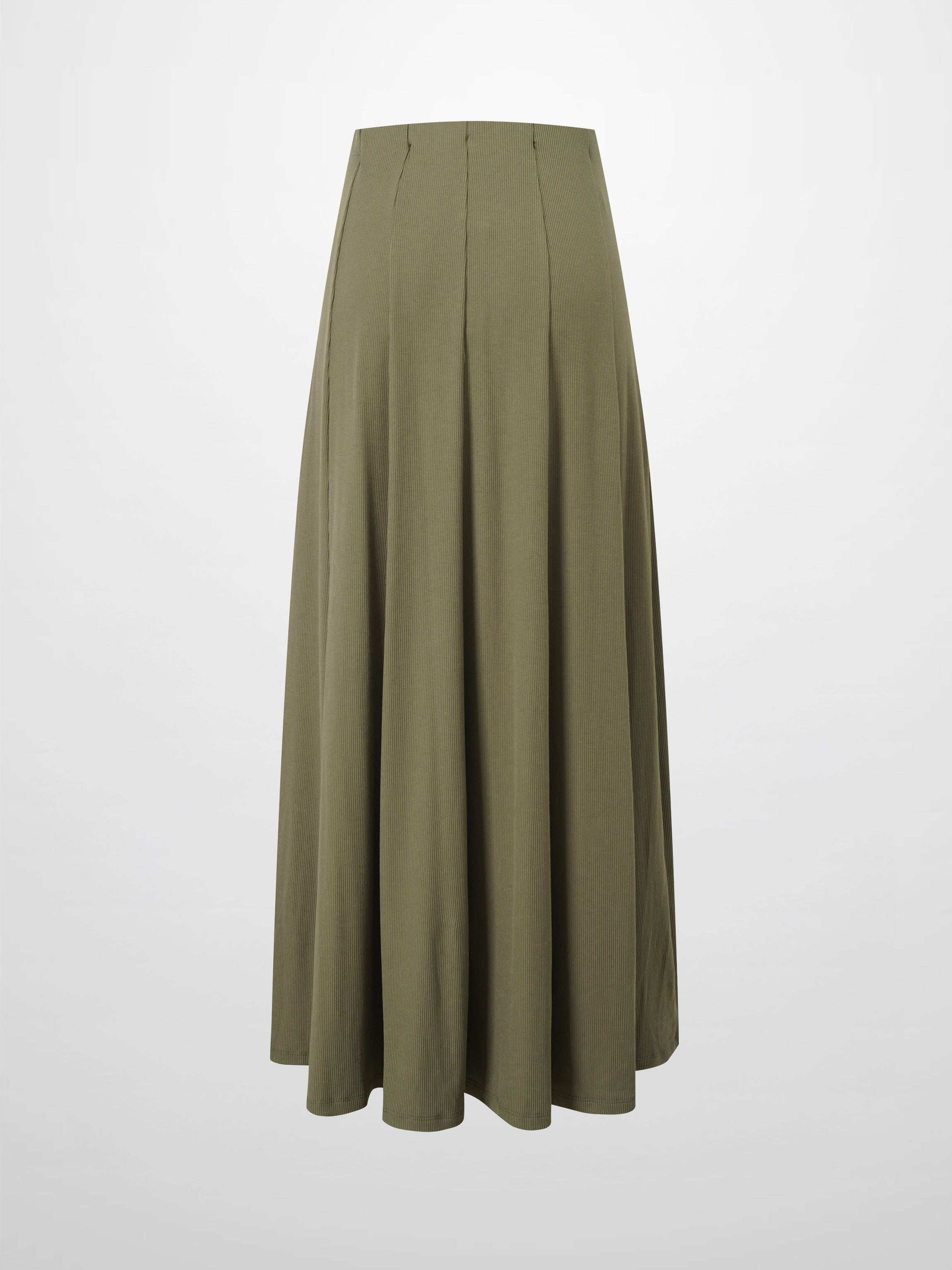 Panel Ribbed Skirt-Olive