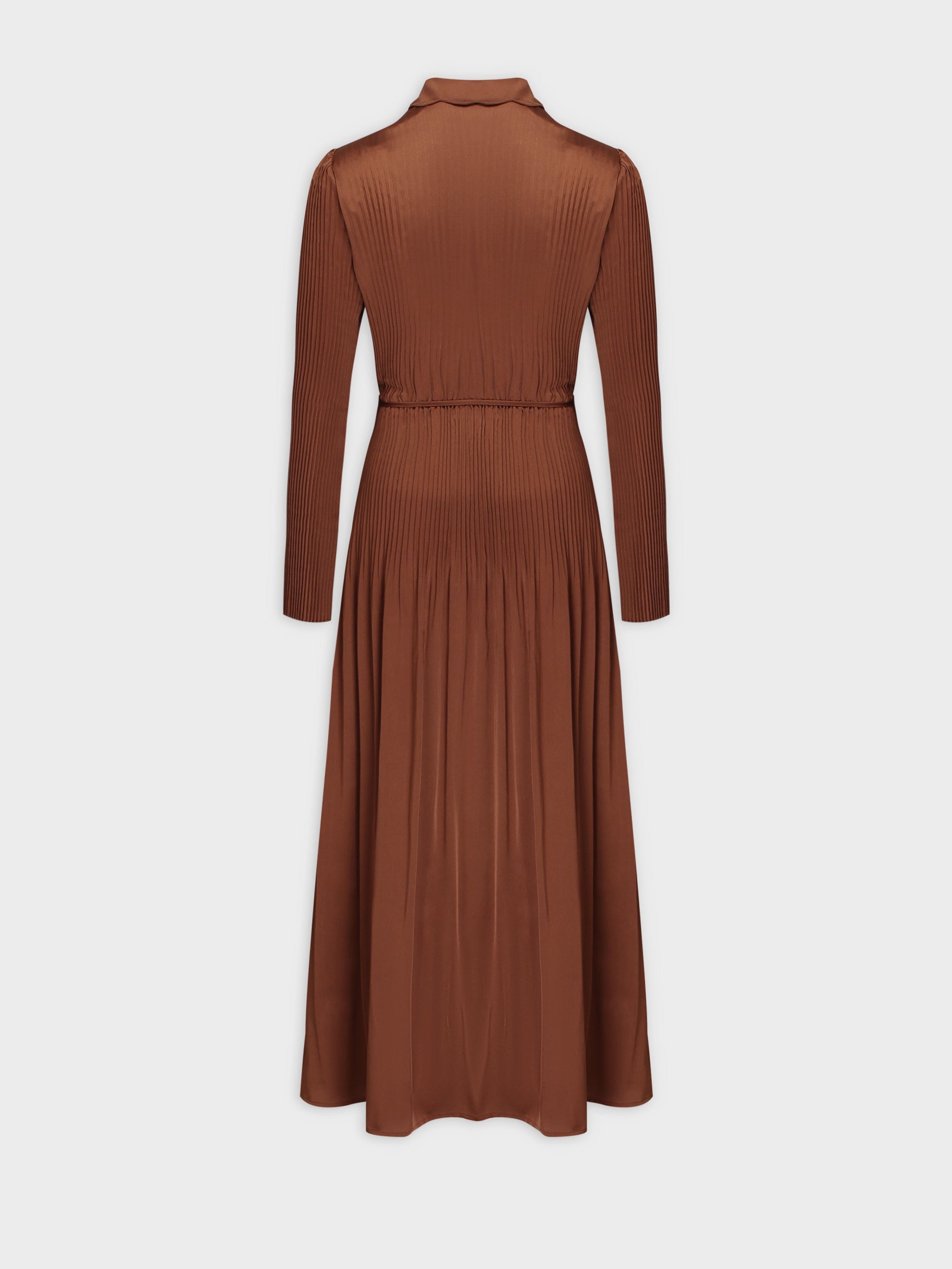Micro Pleat Dress-Bronze