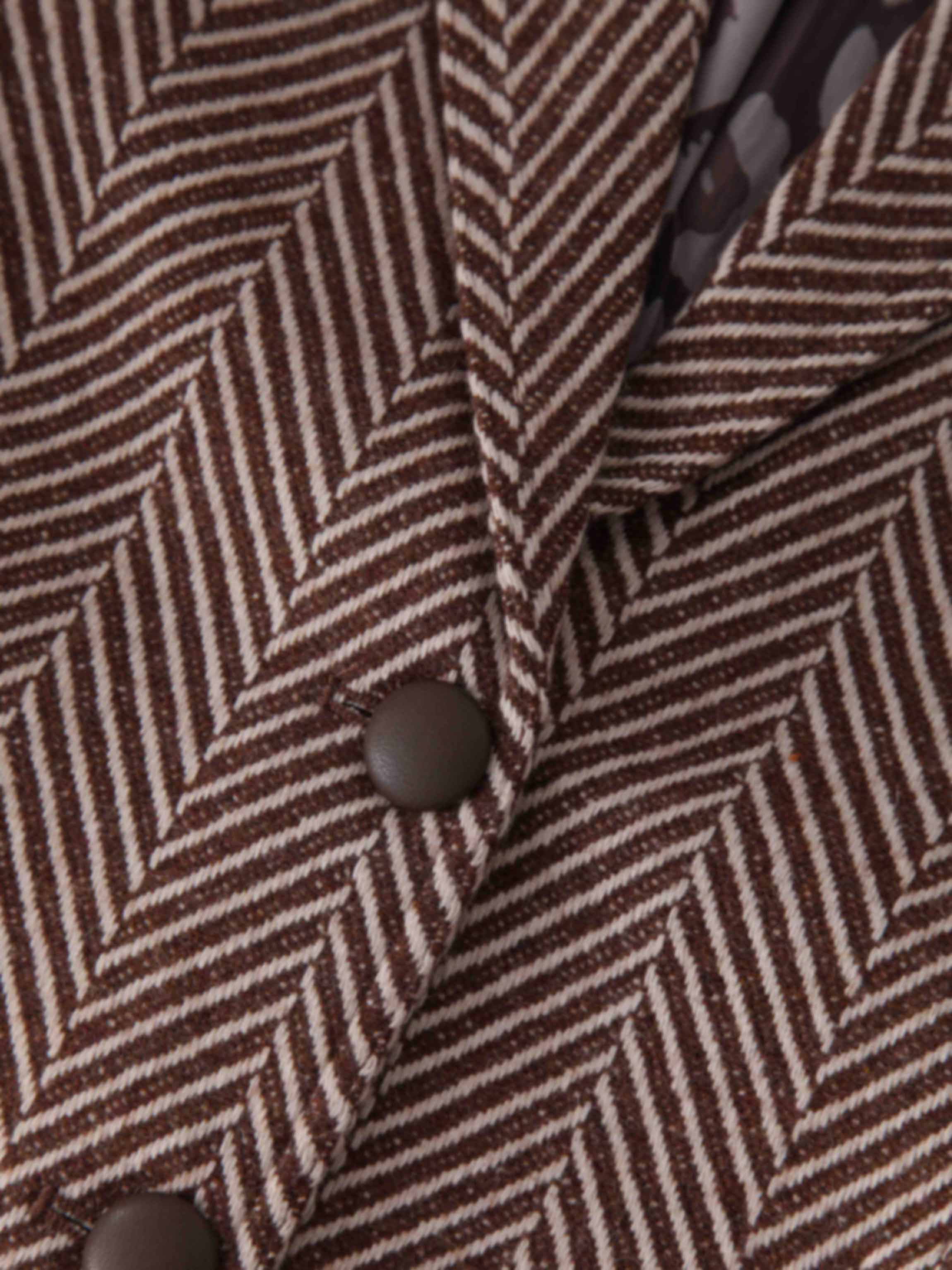 Fitted Blazer-Brown/Cream