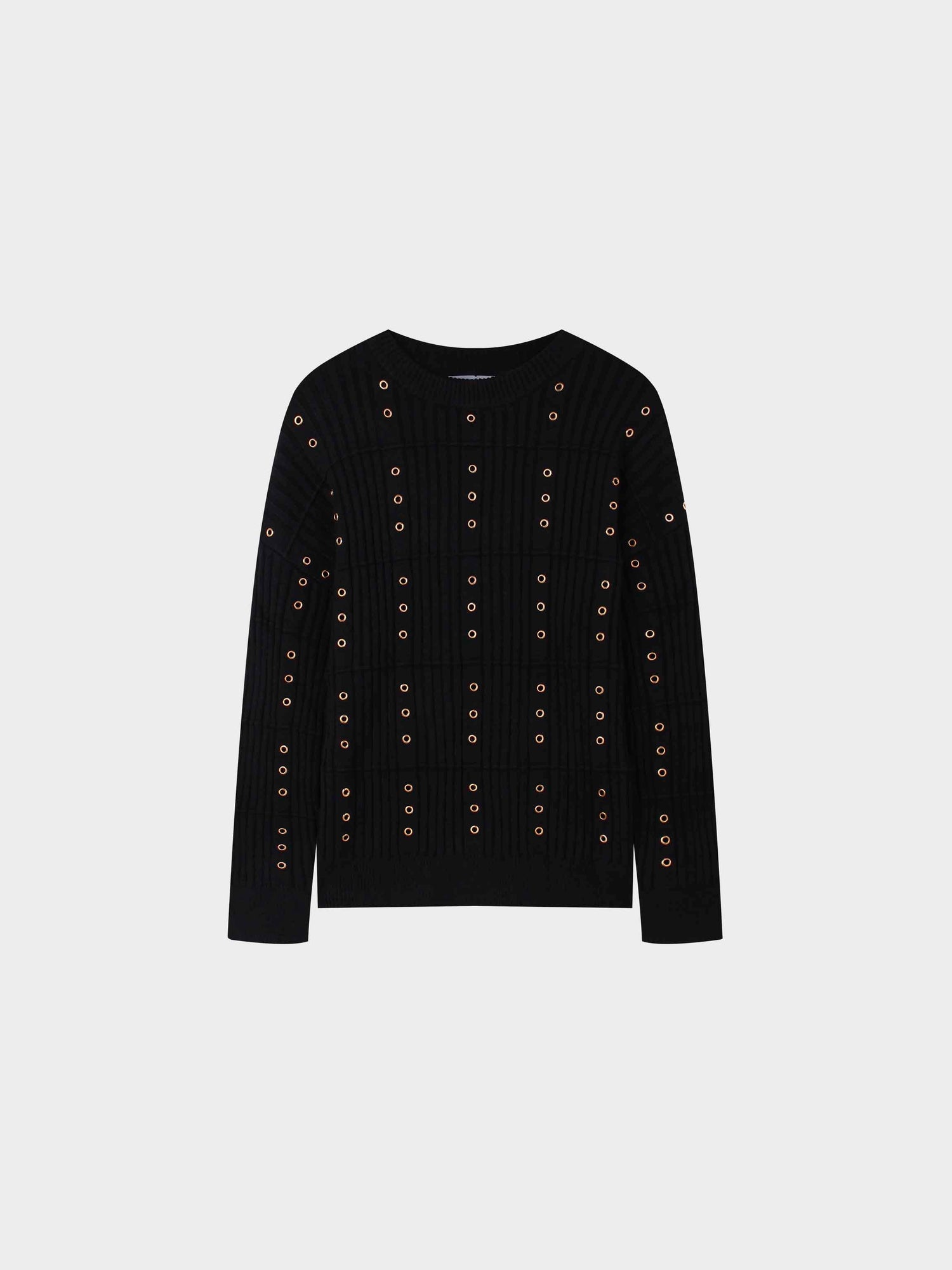 Grommet Sweater-Black