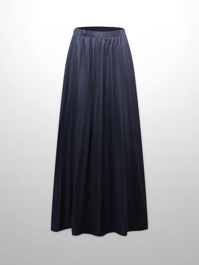 Nylon Circle Skirt-Navy