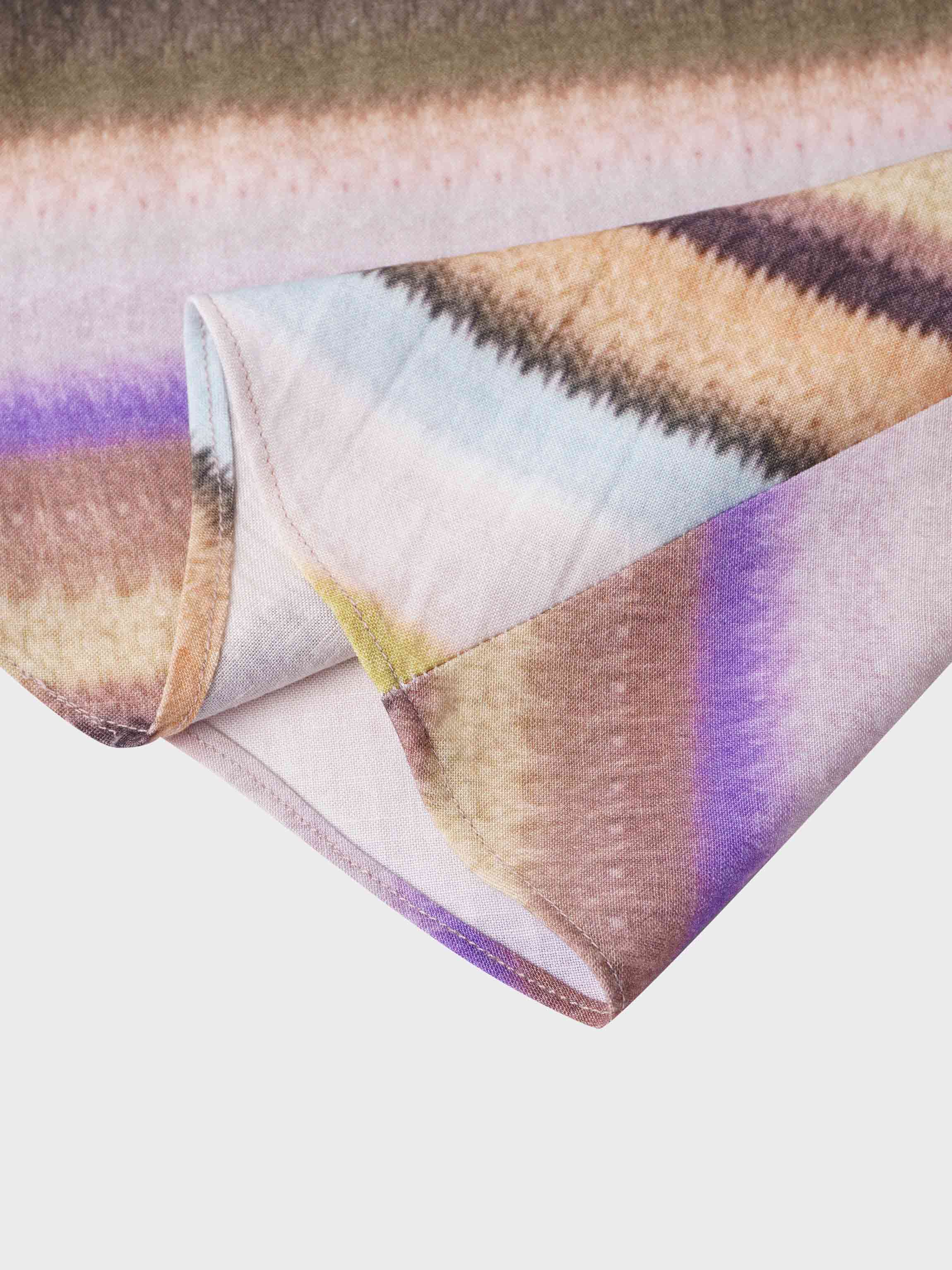 Printed Linen Blend Slip Skirt-Ombre Stripe