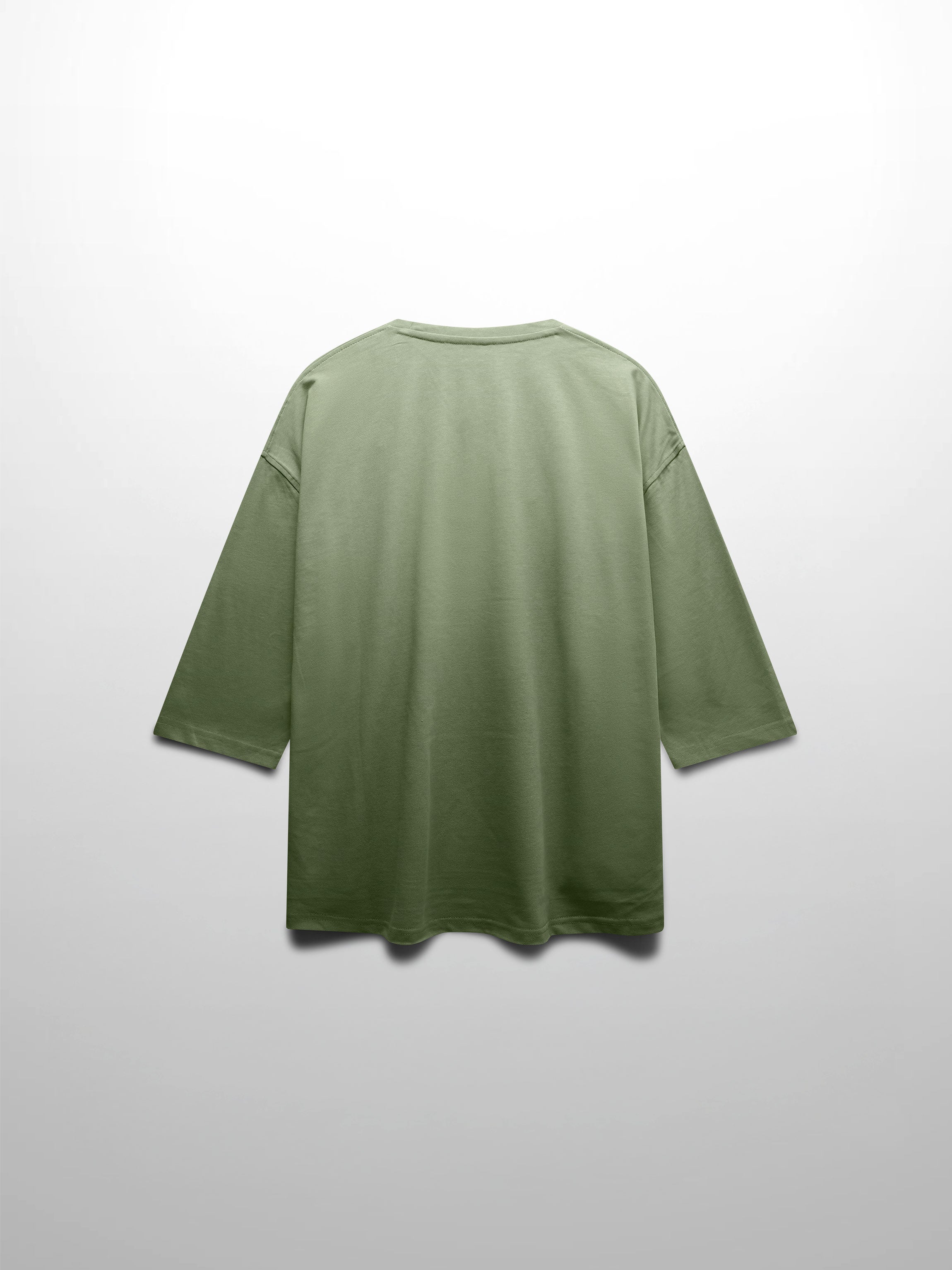 Oversized Boxy 3Q Sleeve Tee-Sage