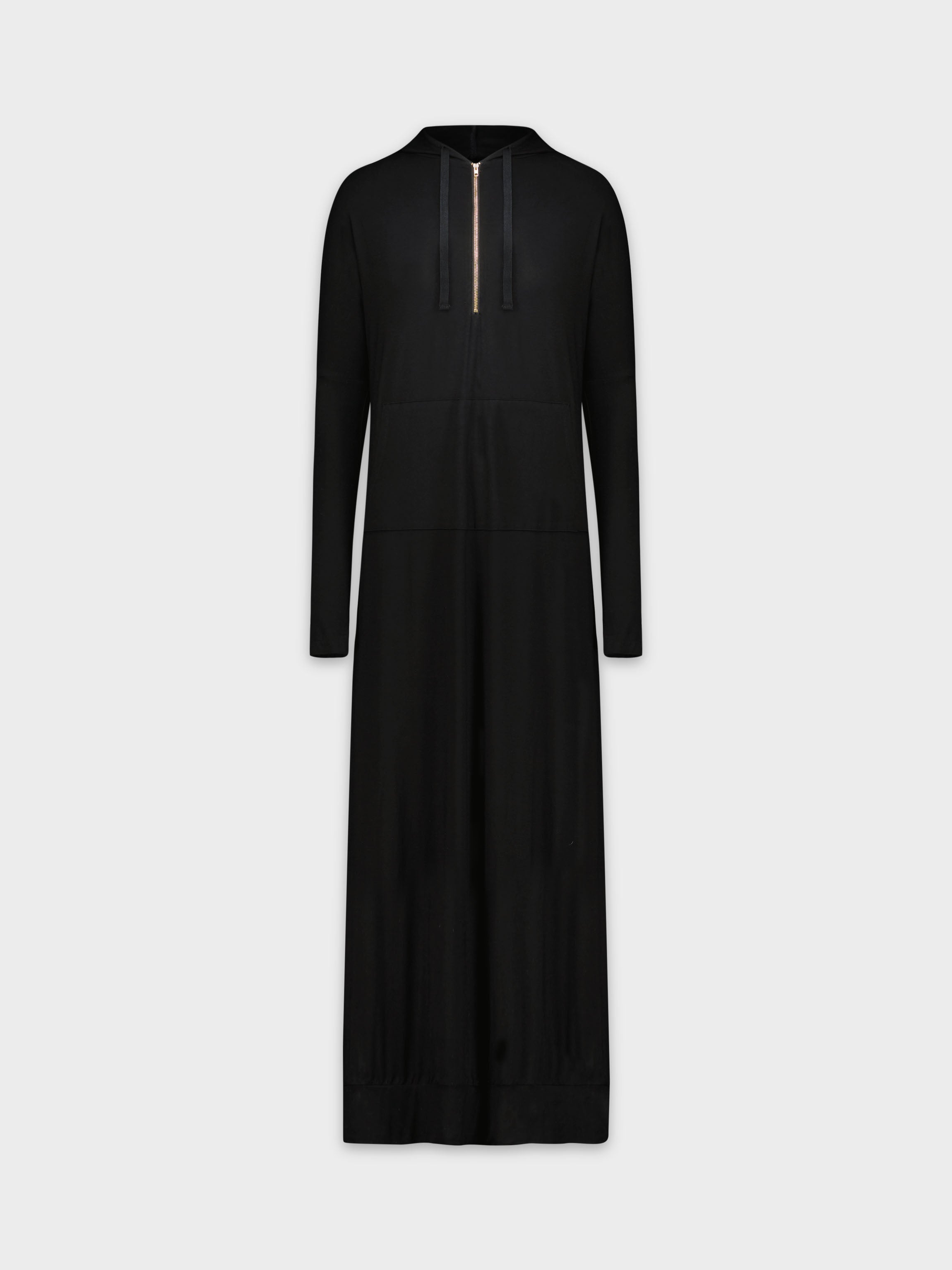HOODIE DRESS 54"-BLACK