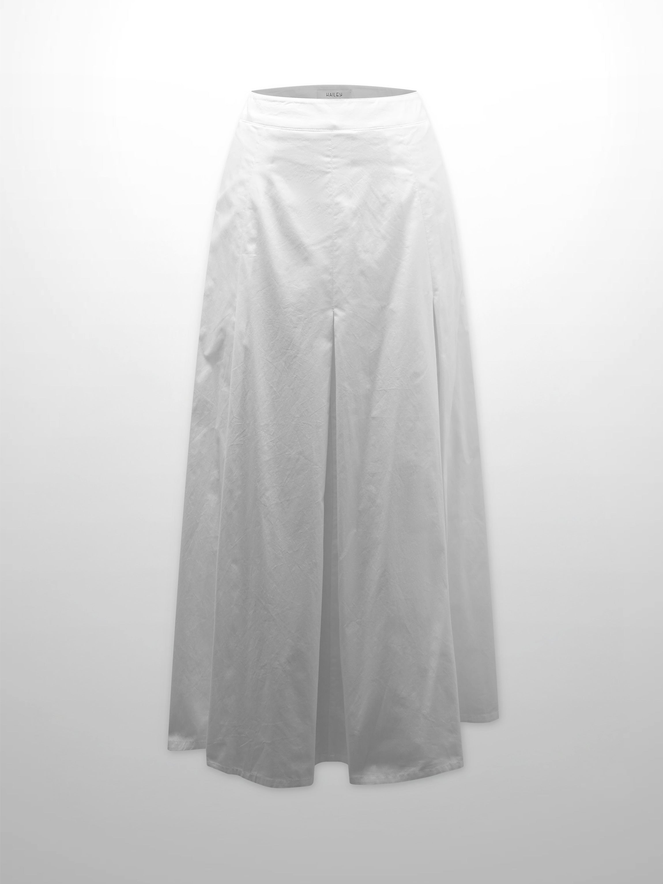 Stitch Down Cotton Pleated Skirt-White