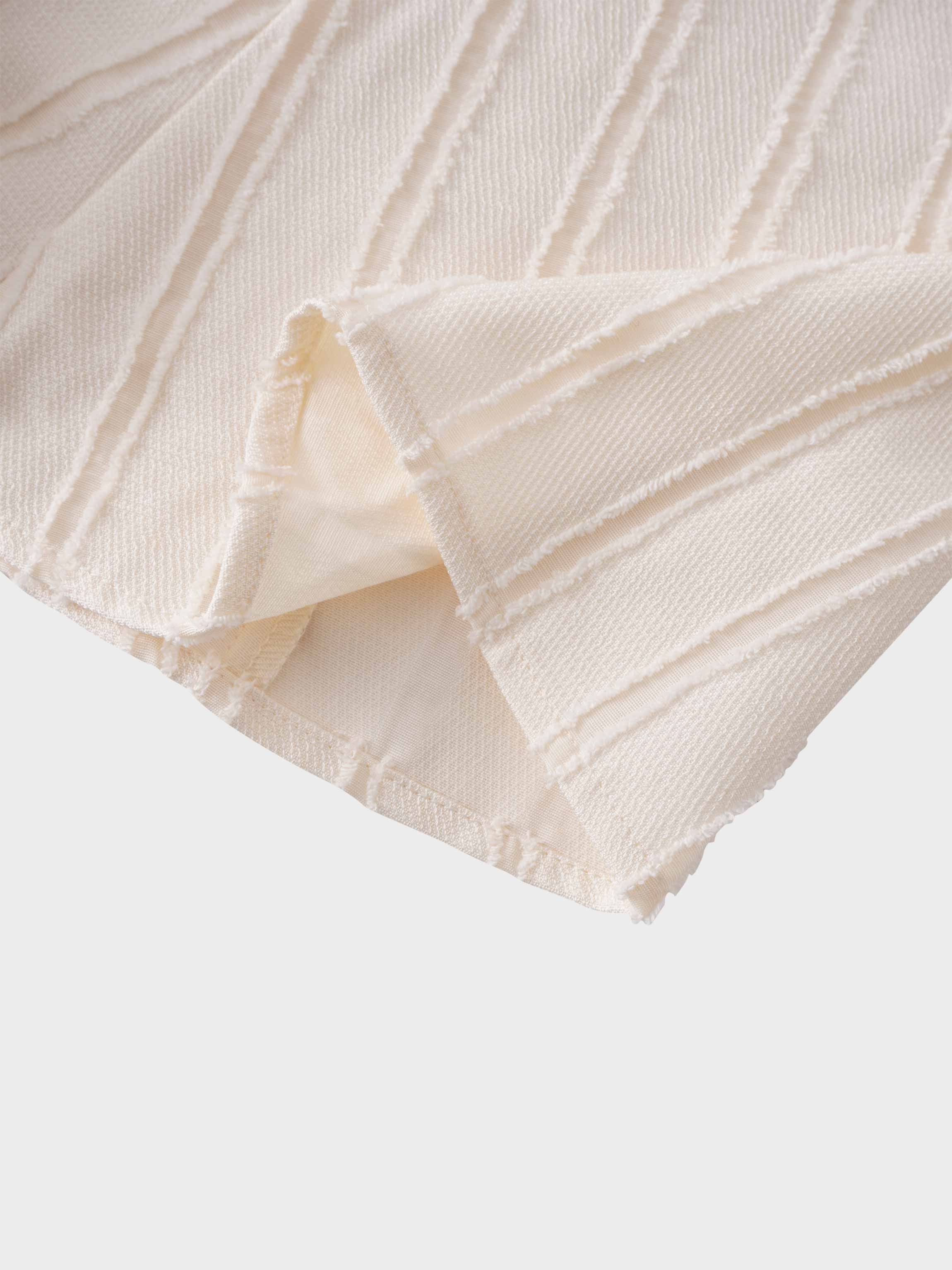 A Line Shirtdress-Fringe Stripe Ivory