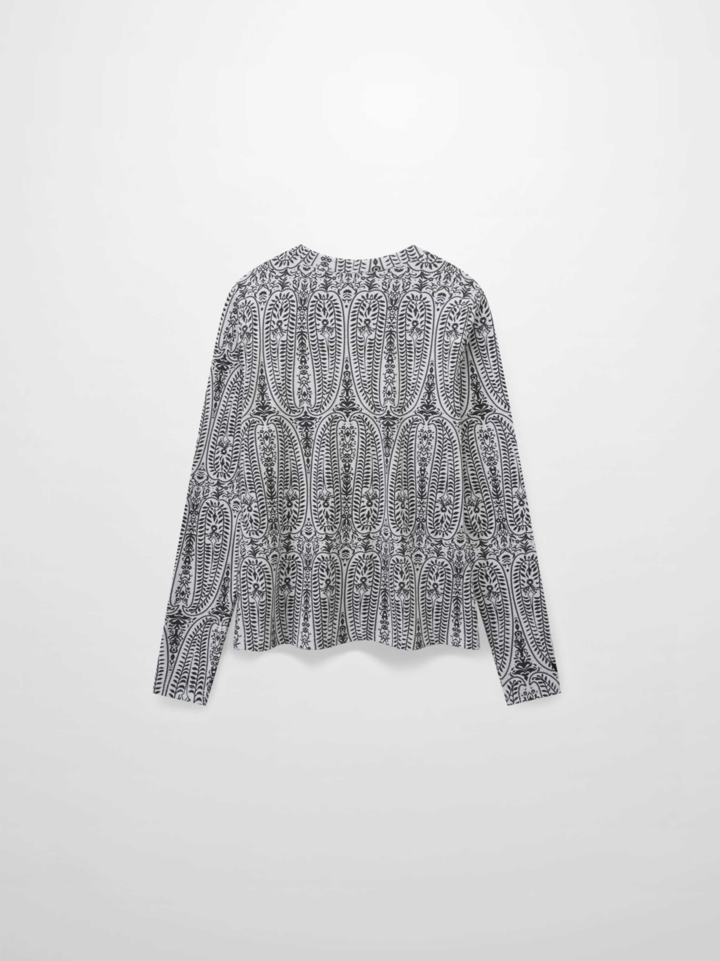 Basic Printed T-shirt-Paisley Vines Black