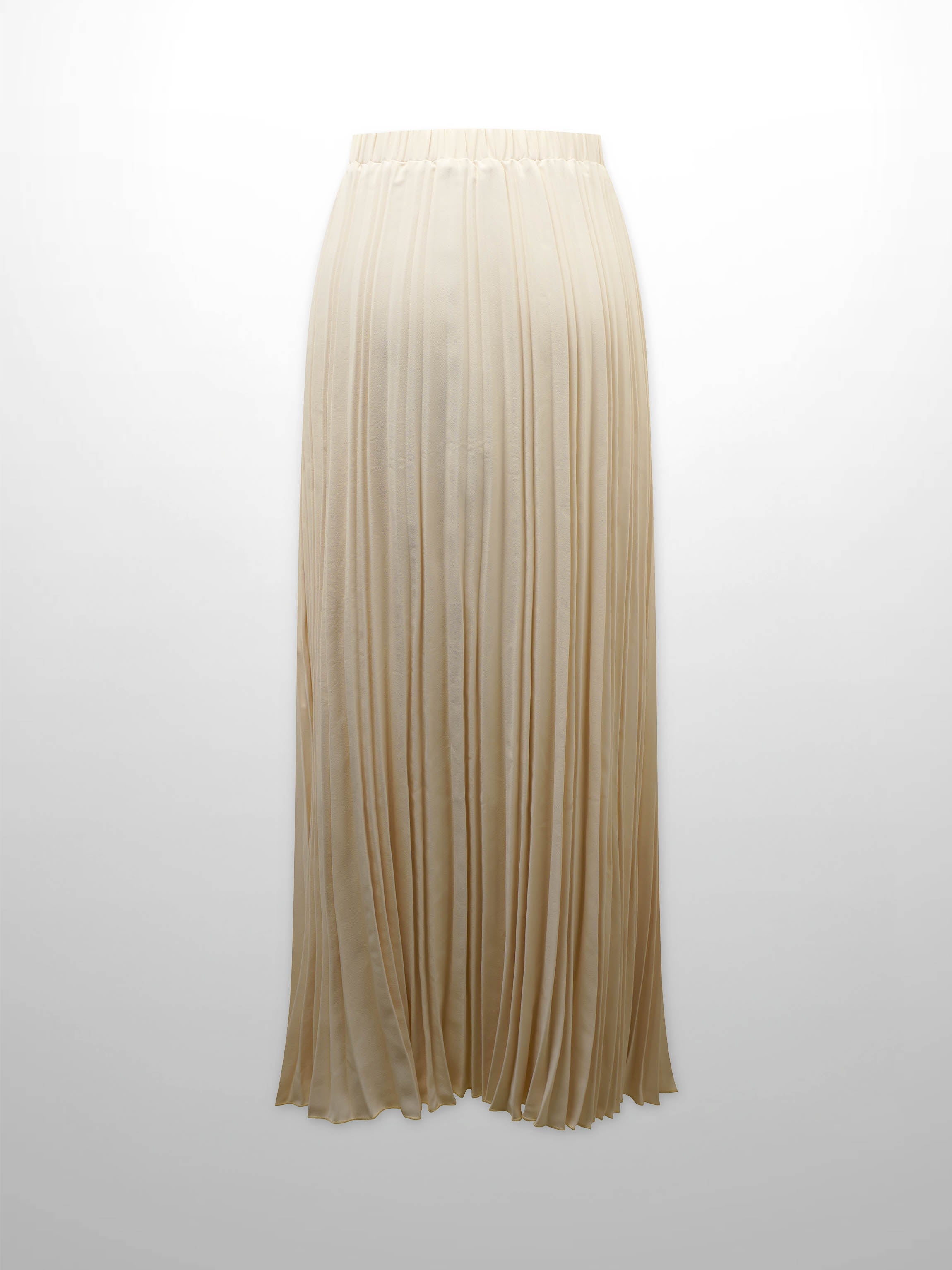 Crepe Pleated Maxi Skirt-Bone