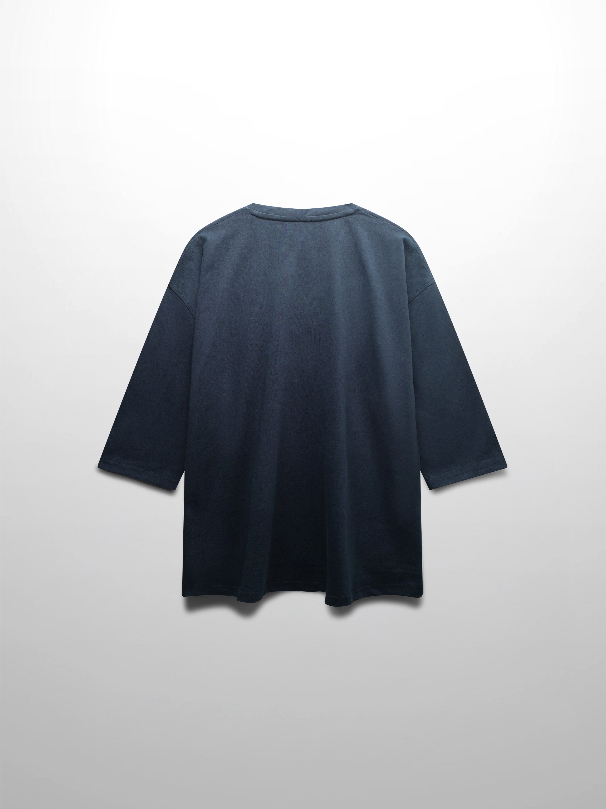 Oversized Boxy 3Q Sleeve Tee-Navy