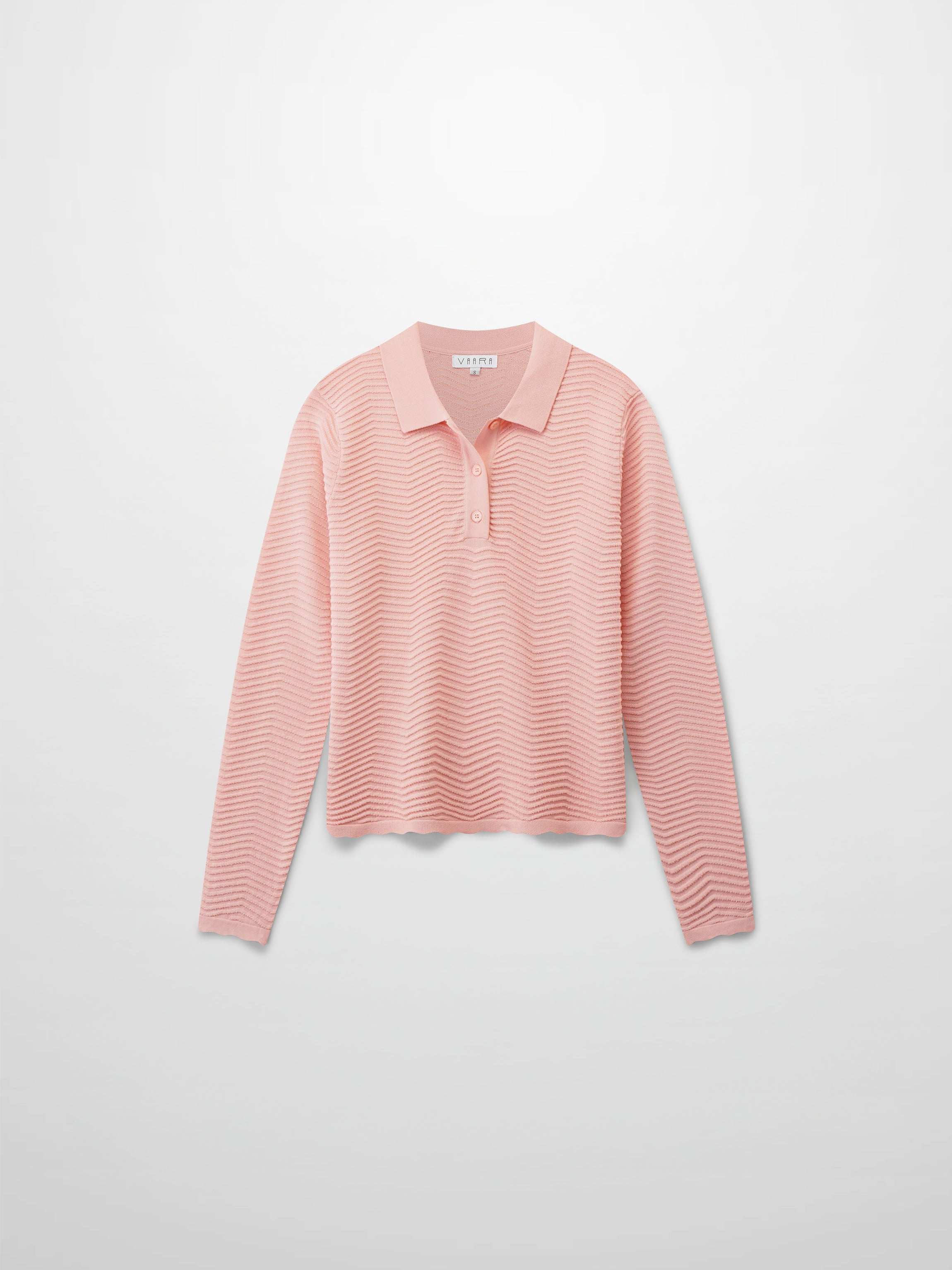 Scallop Edge Collar Sweater-Summer Blush
