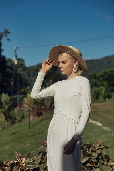 Basic T-Shirt Slip Dress-White