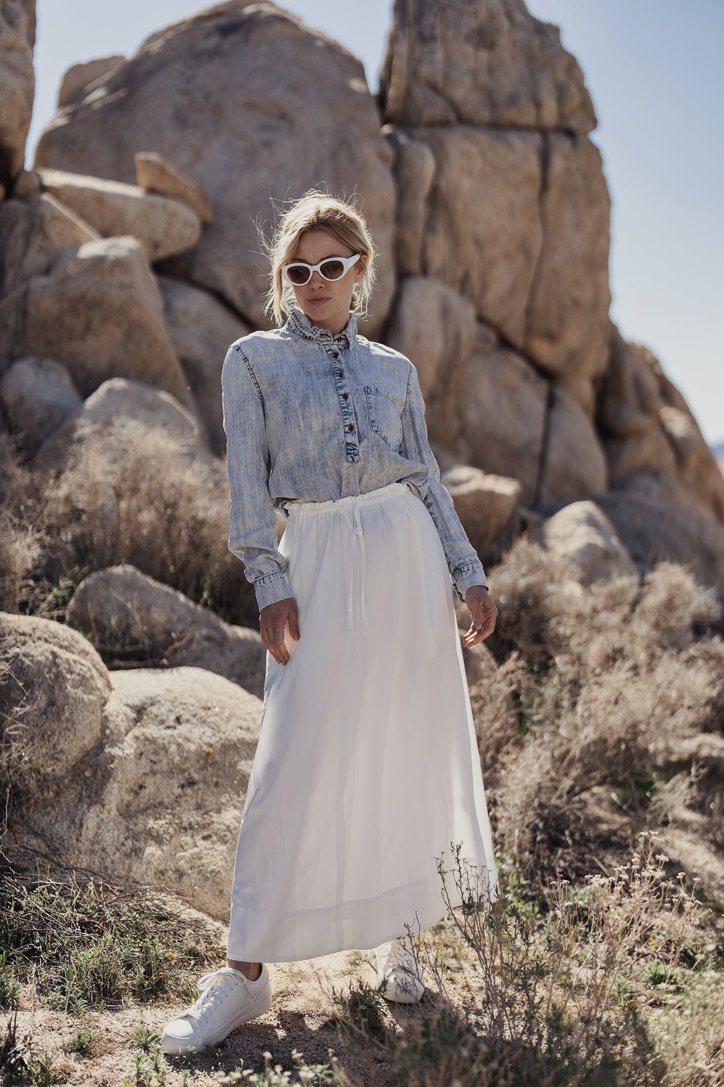 POPOVER DENIM SHIRT-WASHED BLUE