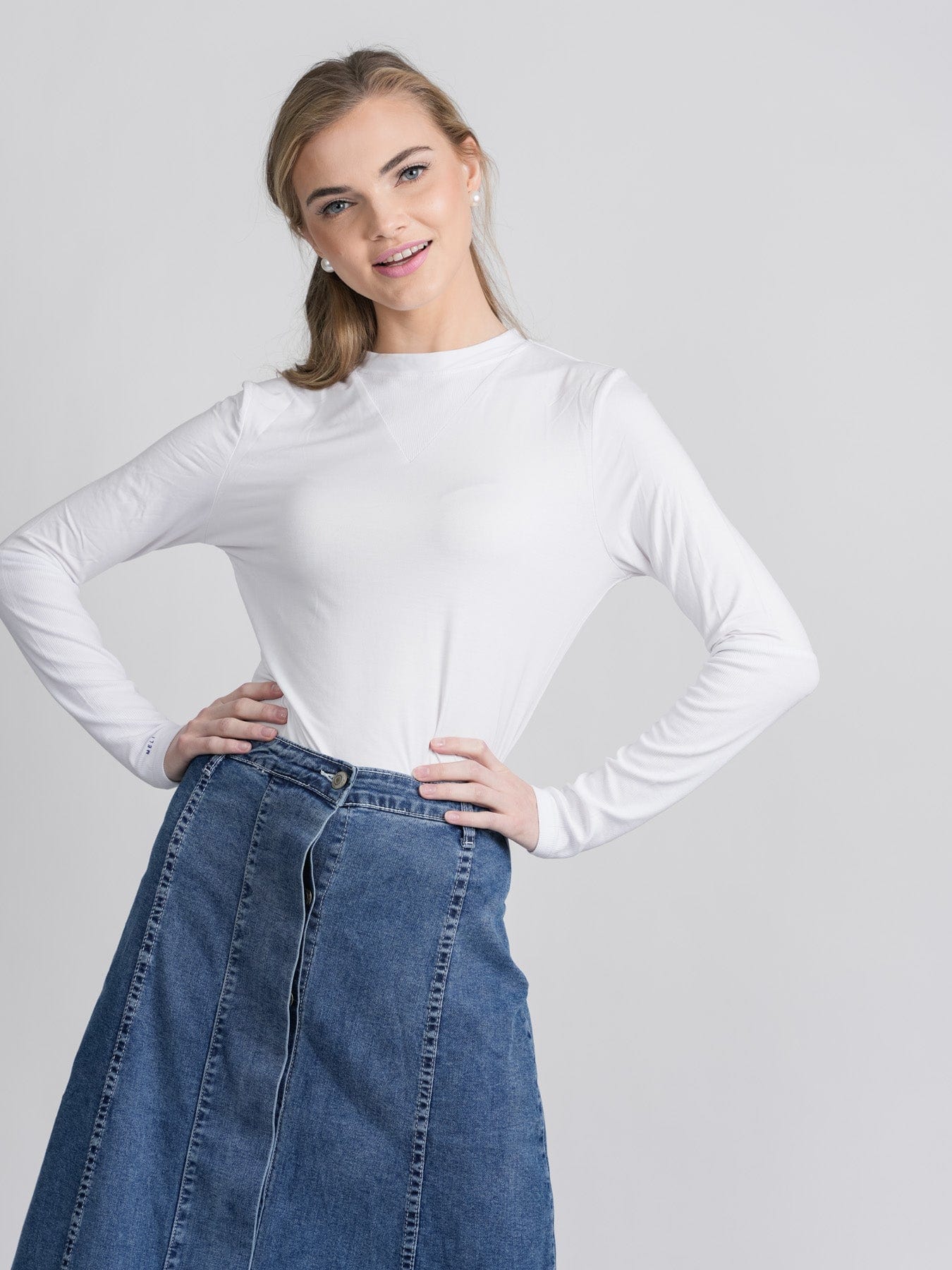 FRONT PLACKET DENIM SKIRT