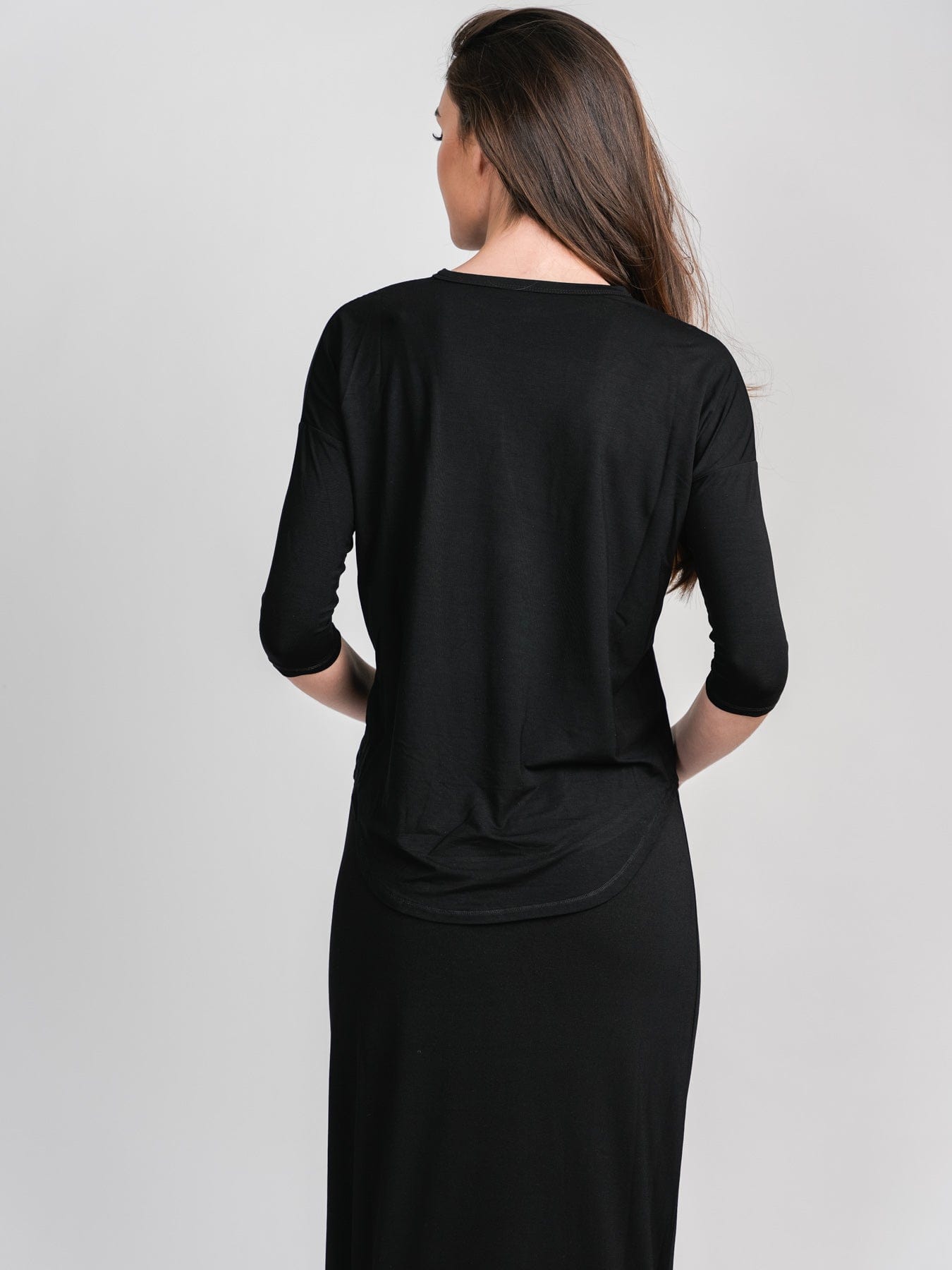 SWING TEE (3Q)-BLACK