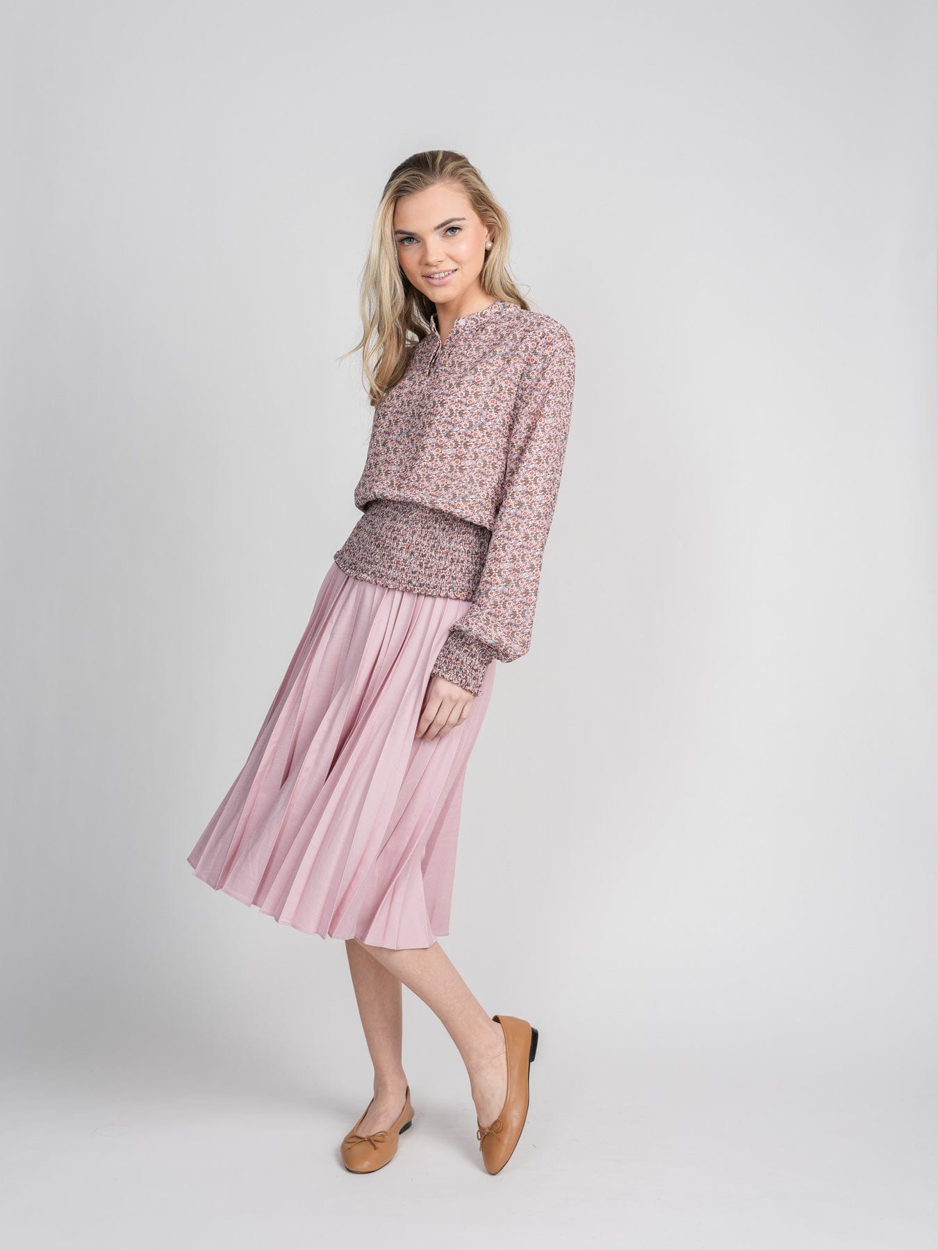 PLEATED SKIRT 27"- PINK
