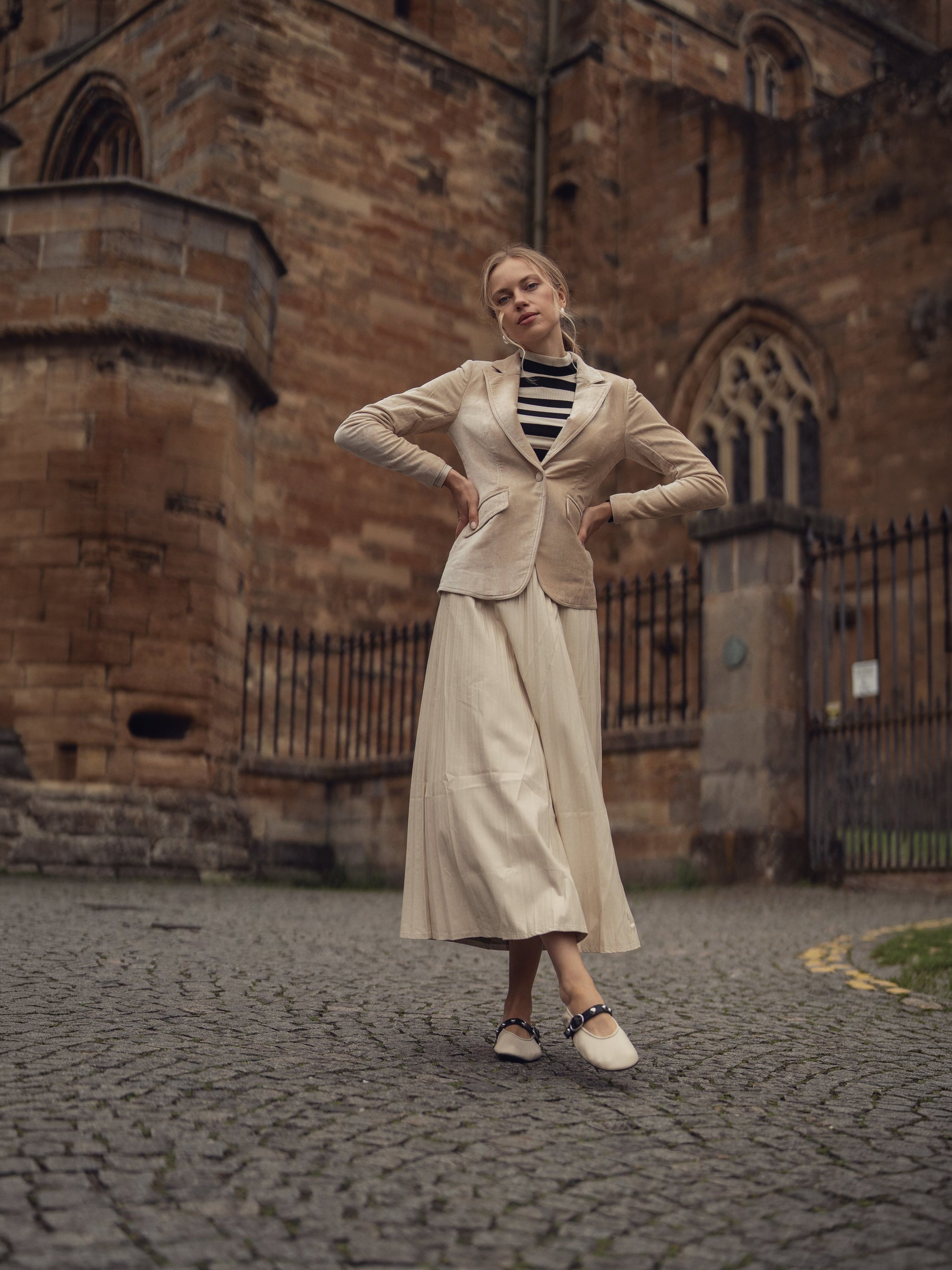 Chenille Blazer-Ivory