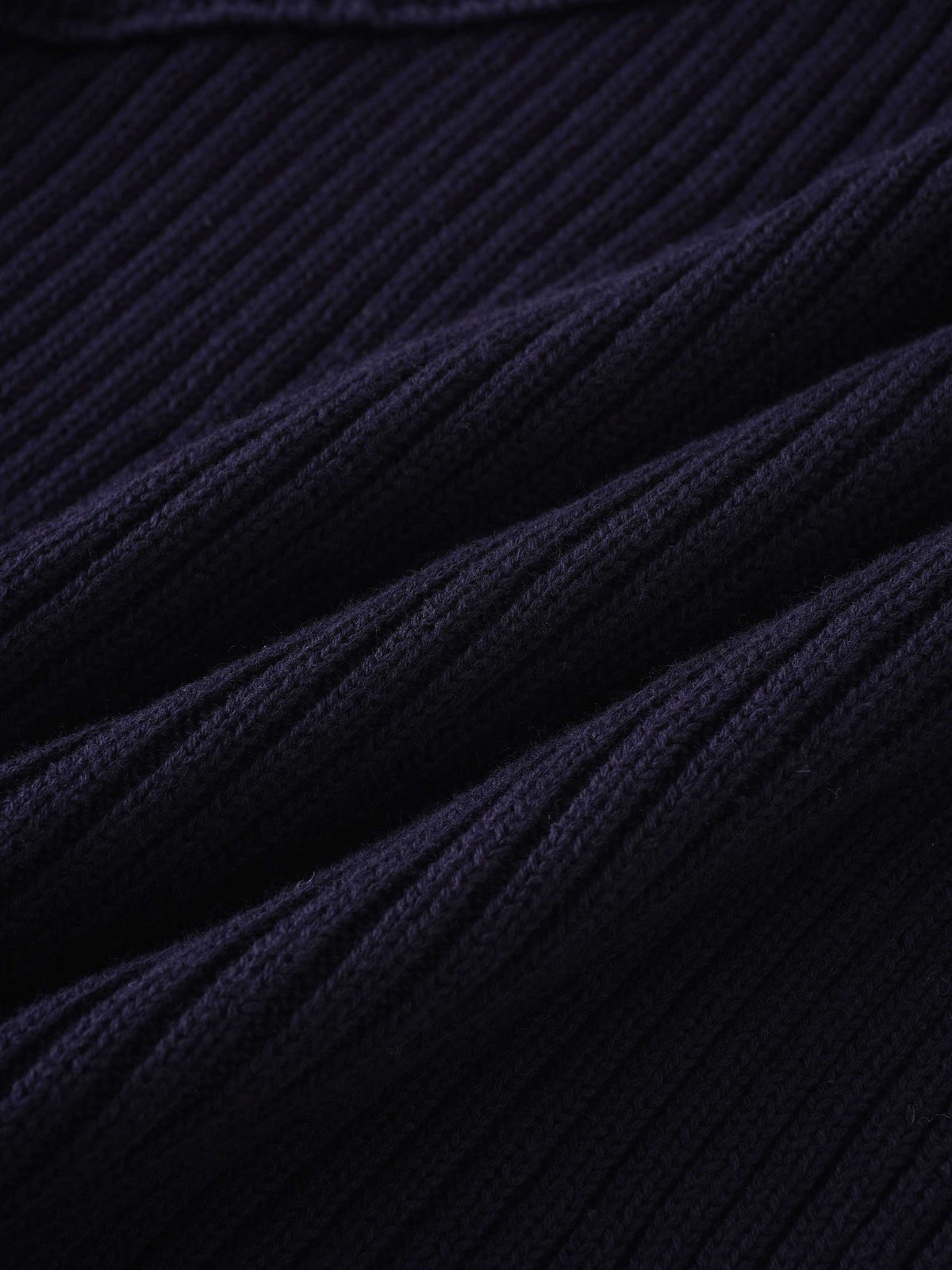 V Bottom Crop Sweater-Navy
