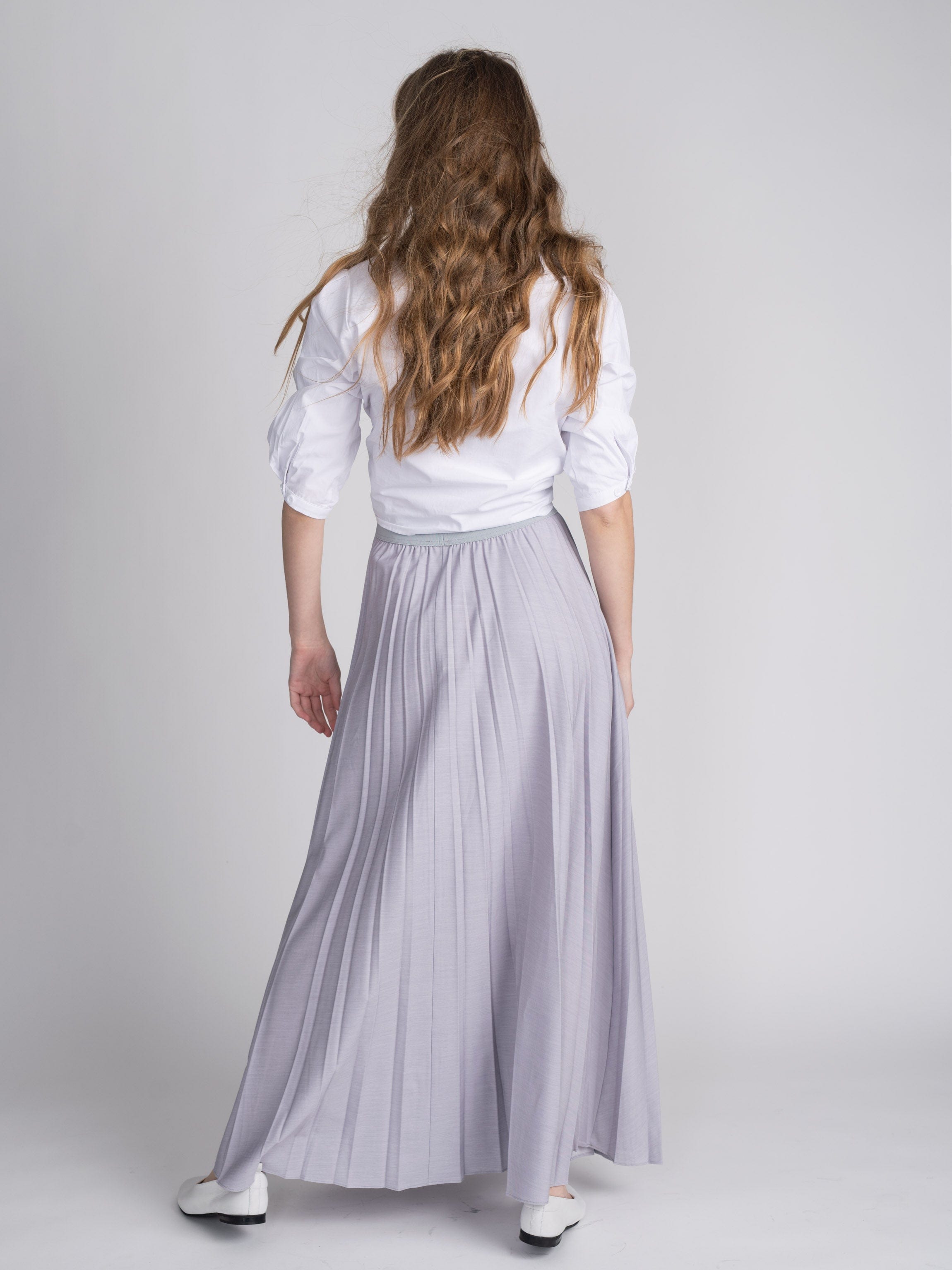 PLEATED SKIRT 37"-GREY