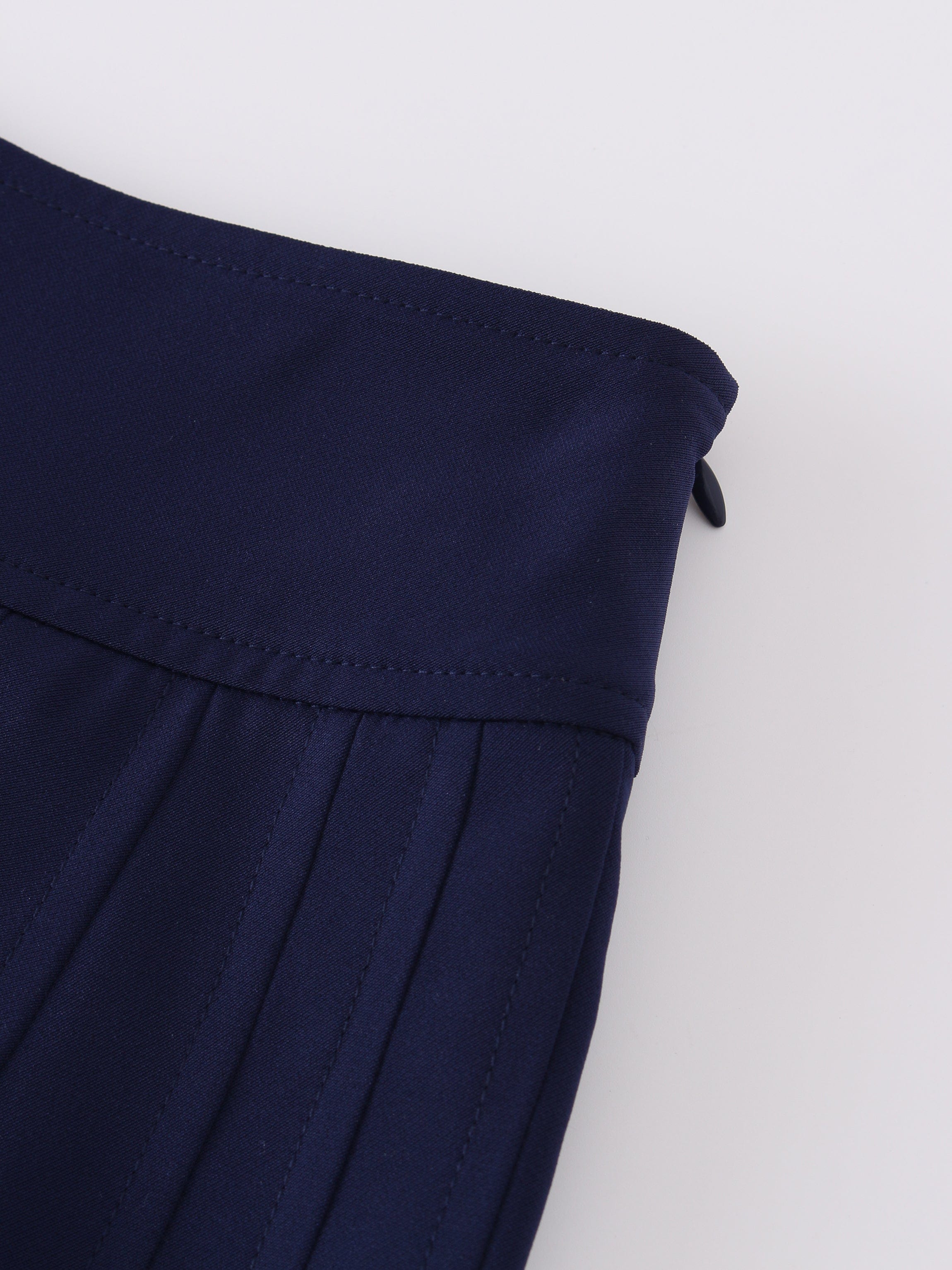 Yoke Pleated Skirt 37"-Navy