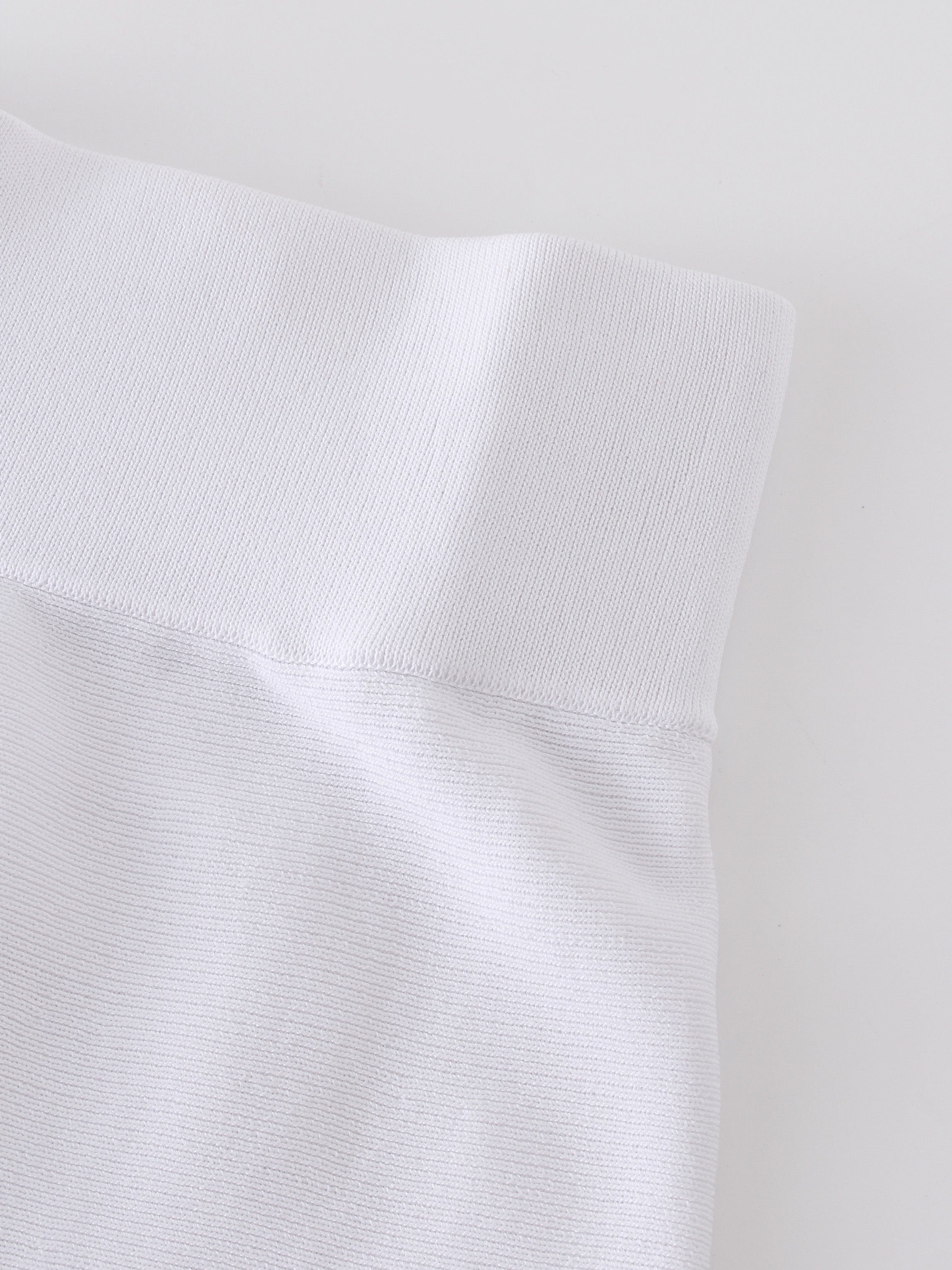 KNIT PLEATED SKIRT 26"-WHITE