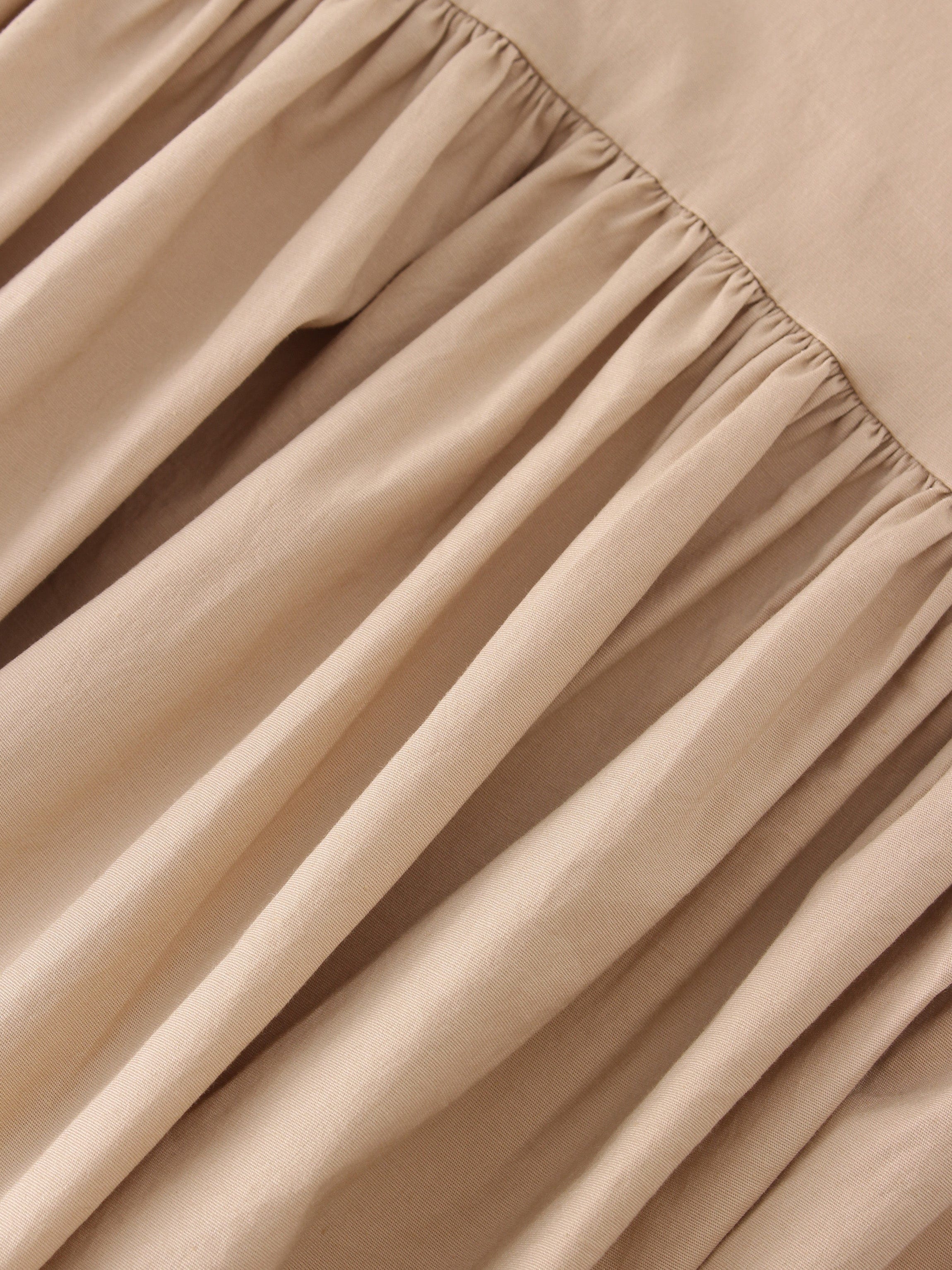 YOKE TIERED SKIRT-TAN
