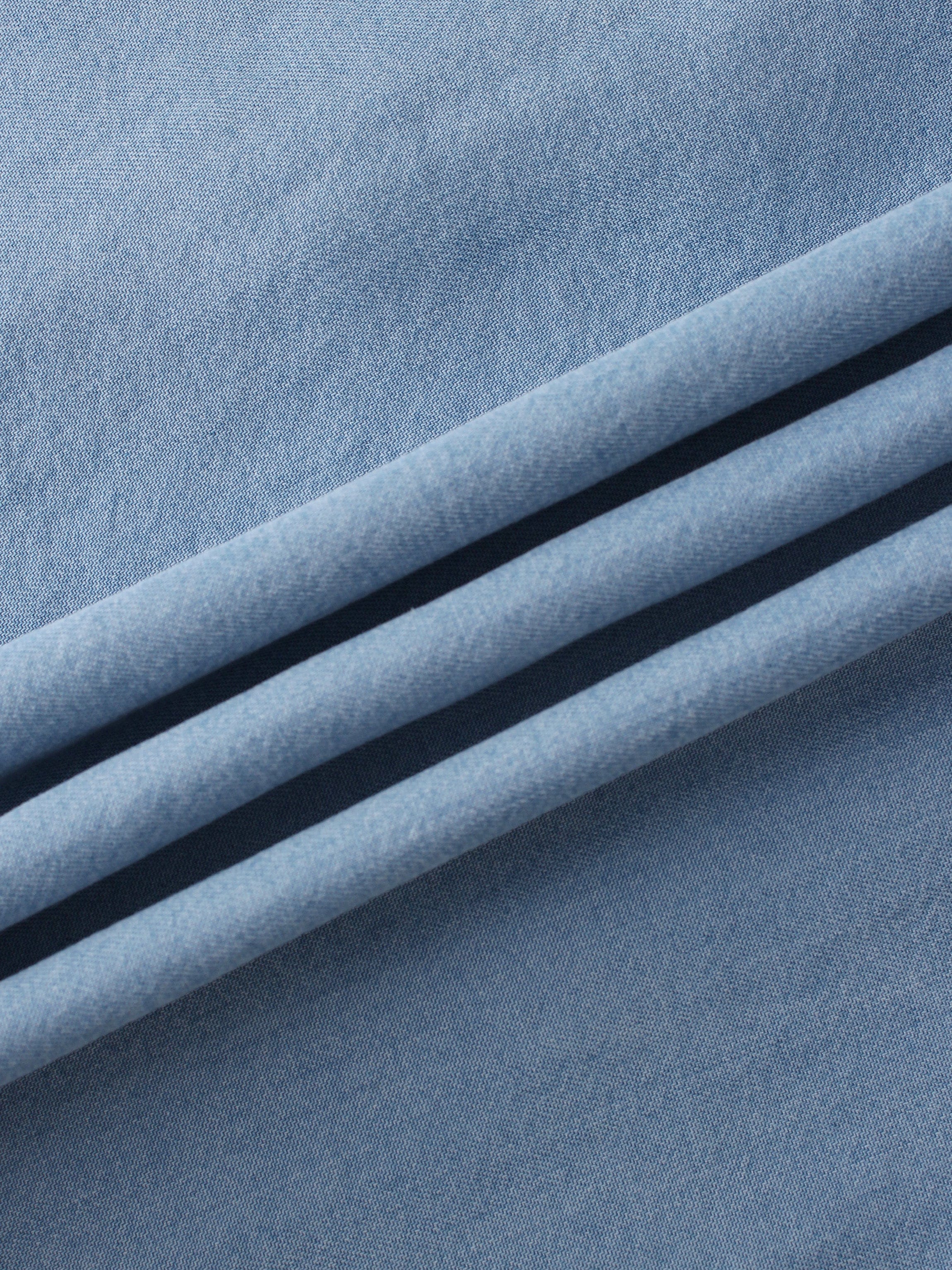 PIPED DENIM SKIRT-LIGHT BLUE