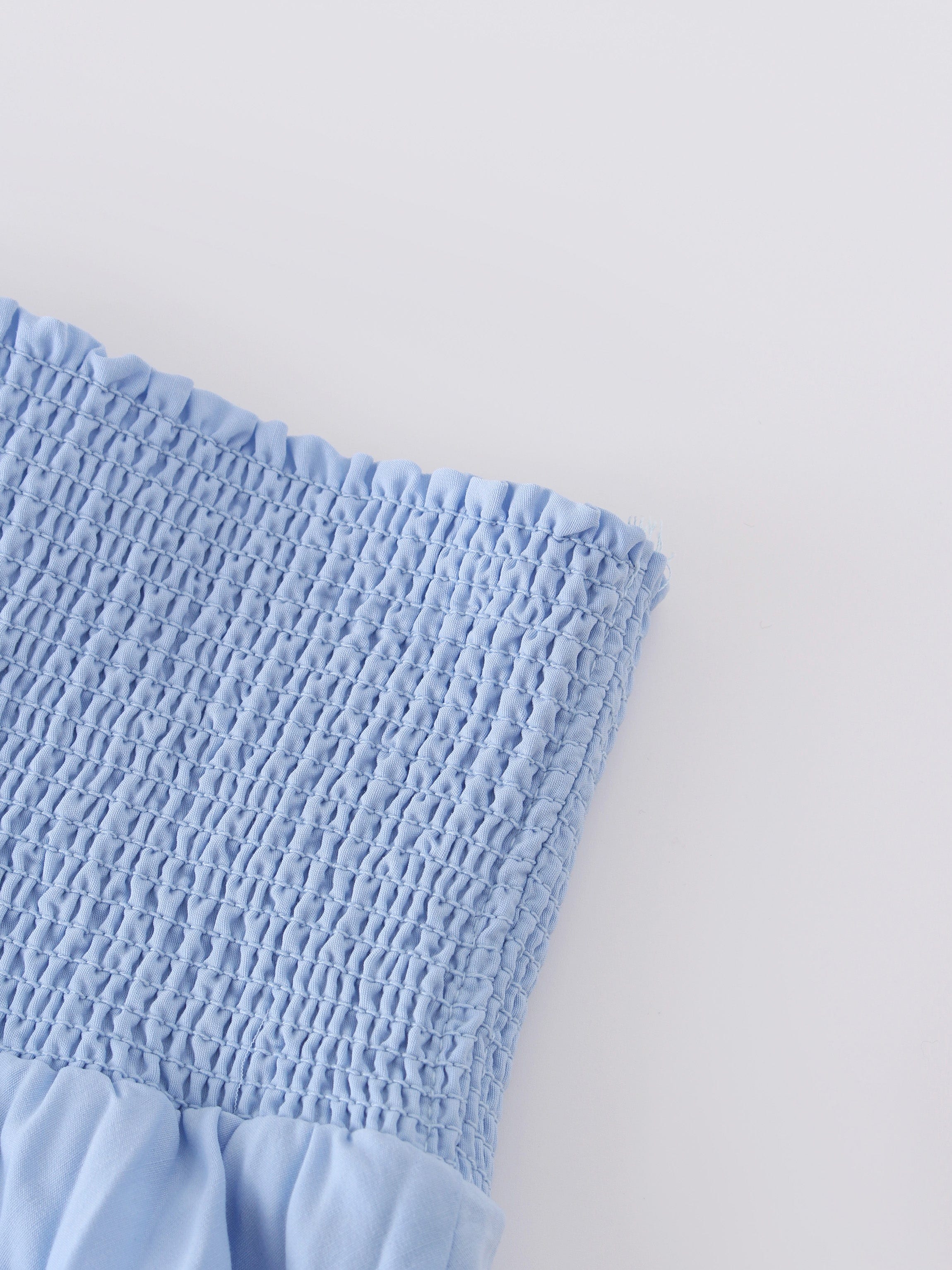 SHIRRED WAIST PLEATED SKIRT (LONG)-LIGHT BLUE