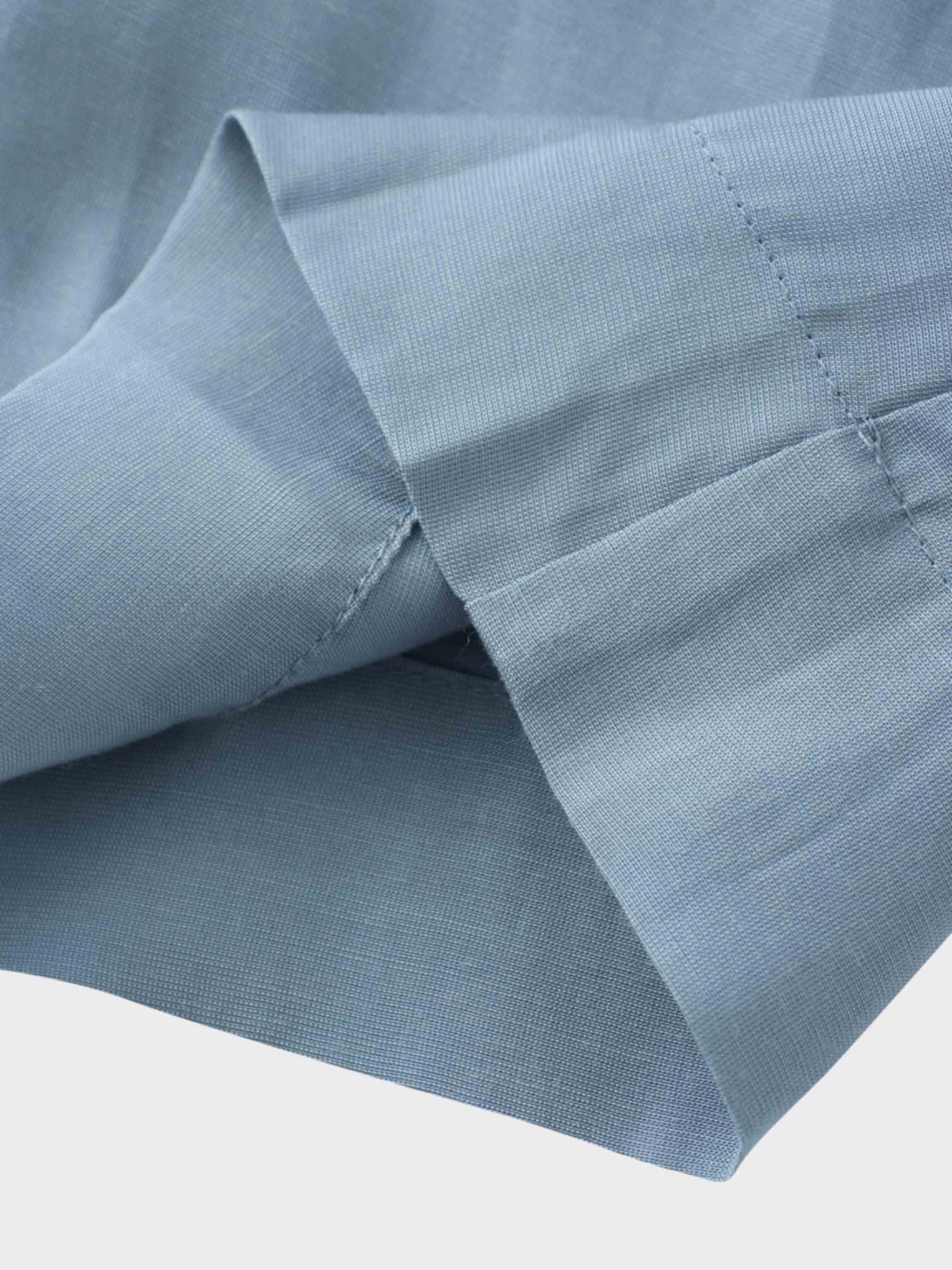 Pleated Sleeve High Waisted Dress-Light Blue