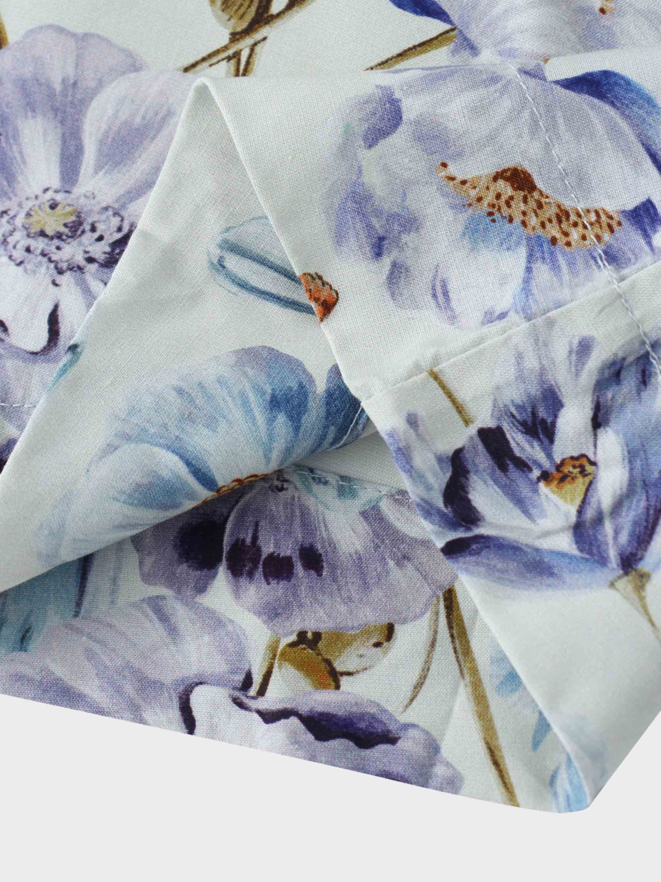 Pleated Sleeve High Waisted Dress-Floral