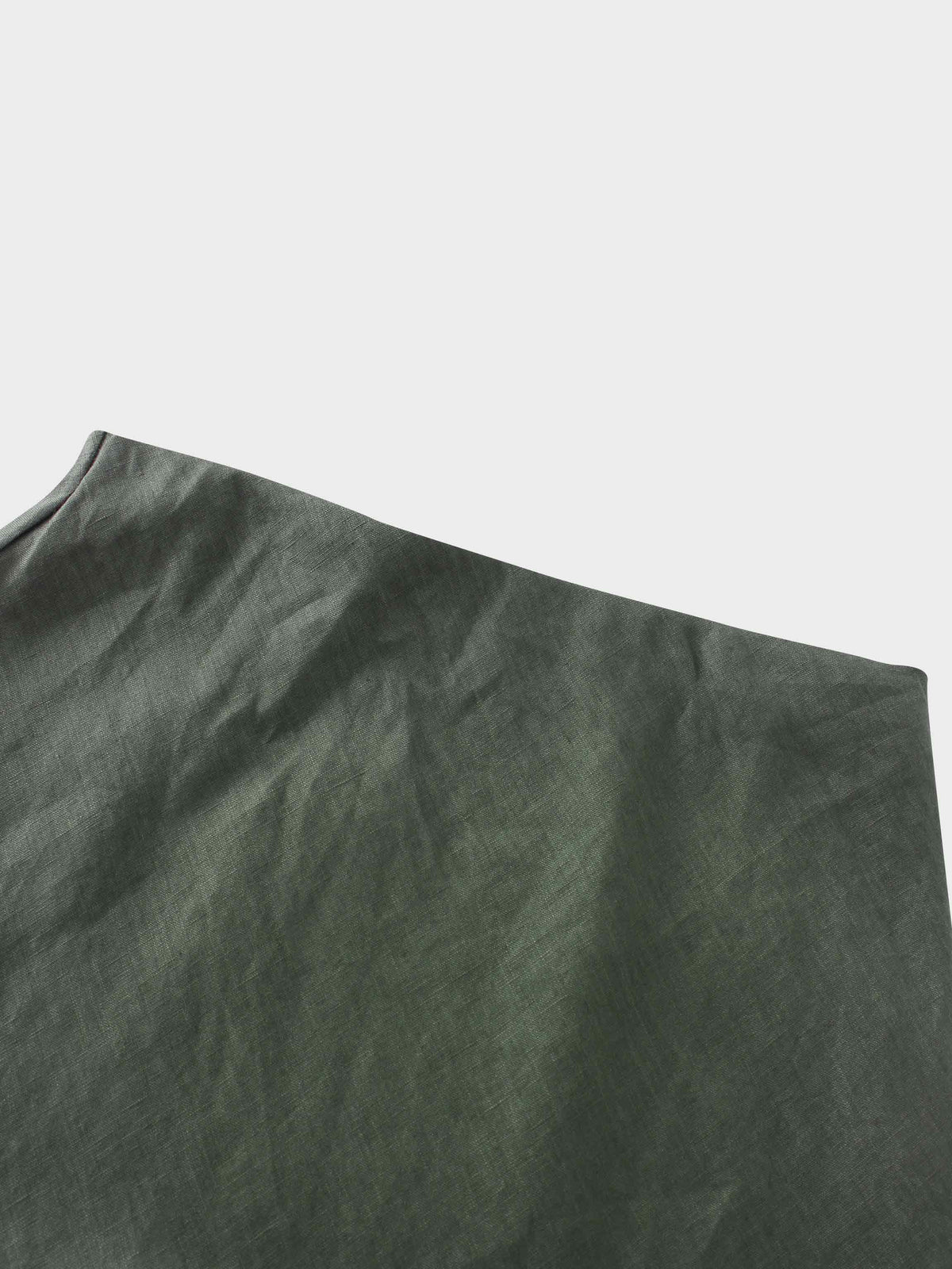 Linen Slip Skirt-Olive Green