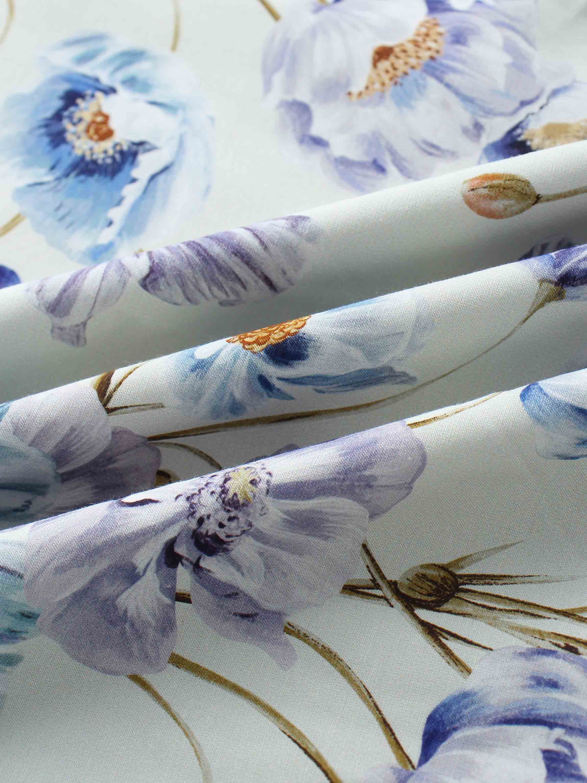 Pleated Sleeve High Waisted Dress-Floral