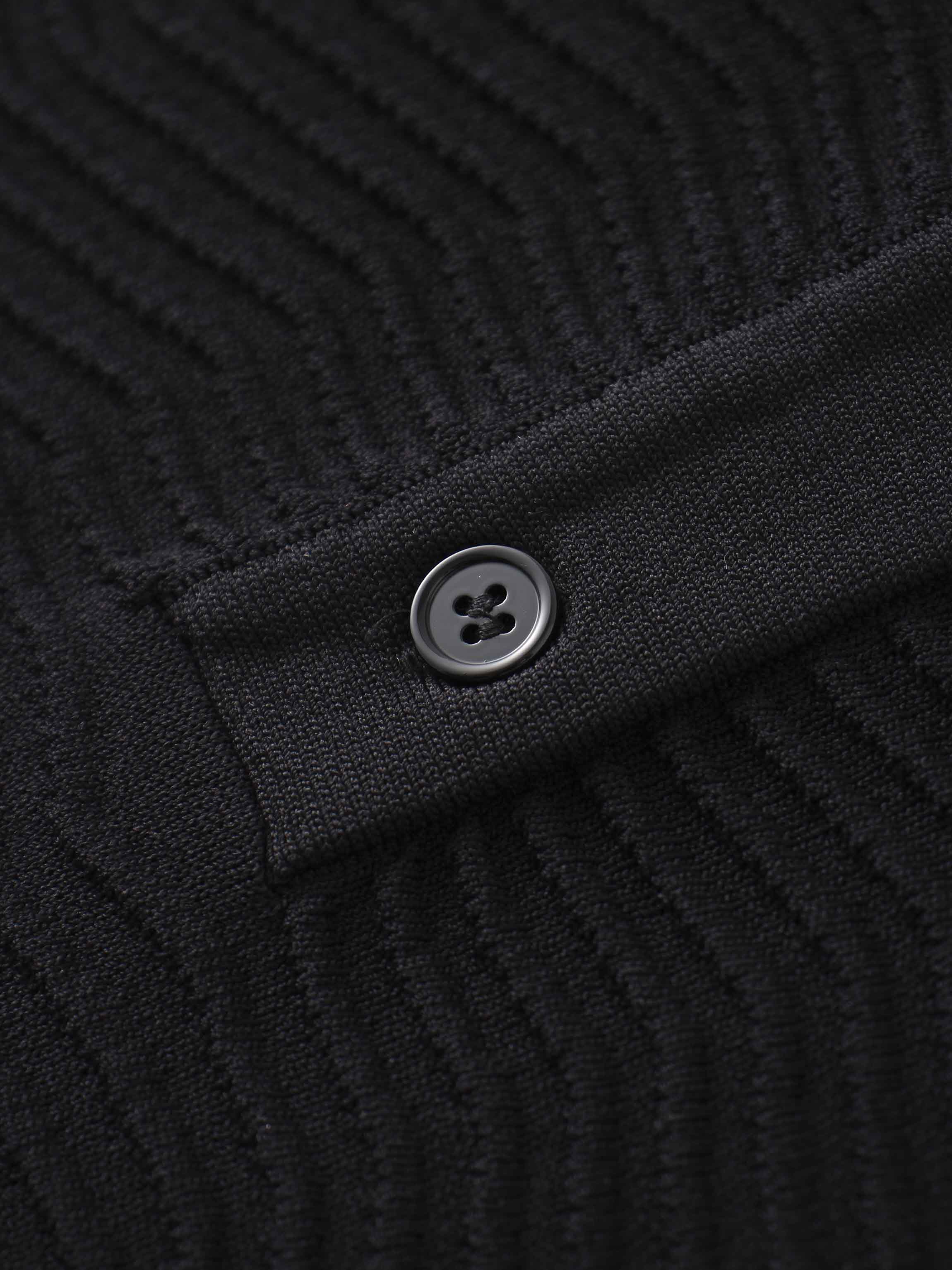 Scallop Edge Collar Sweater-Black