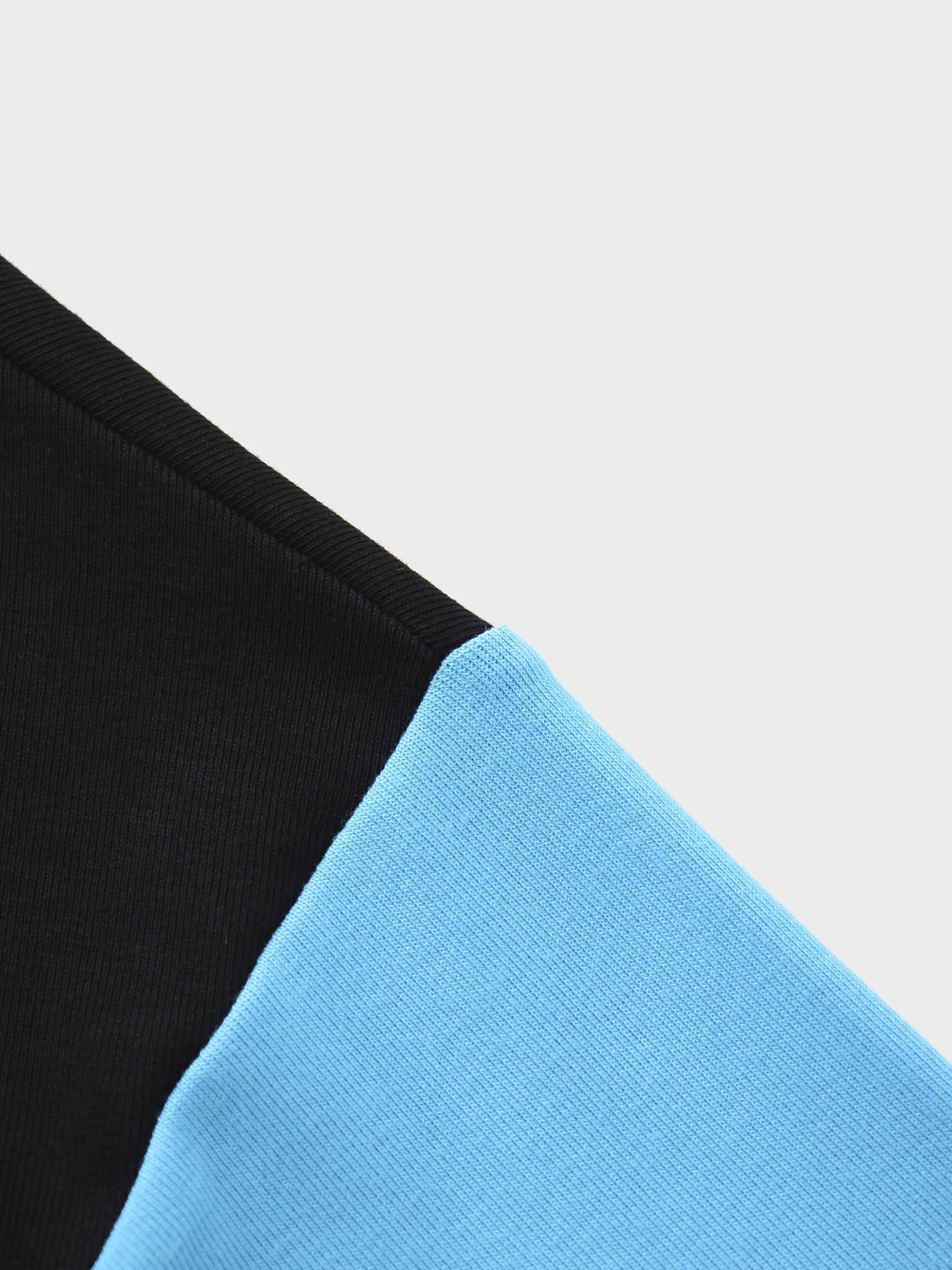 Wide Stripe Bomber-Black/Cobalt