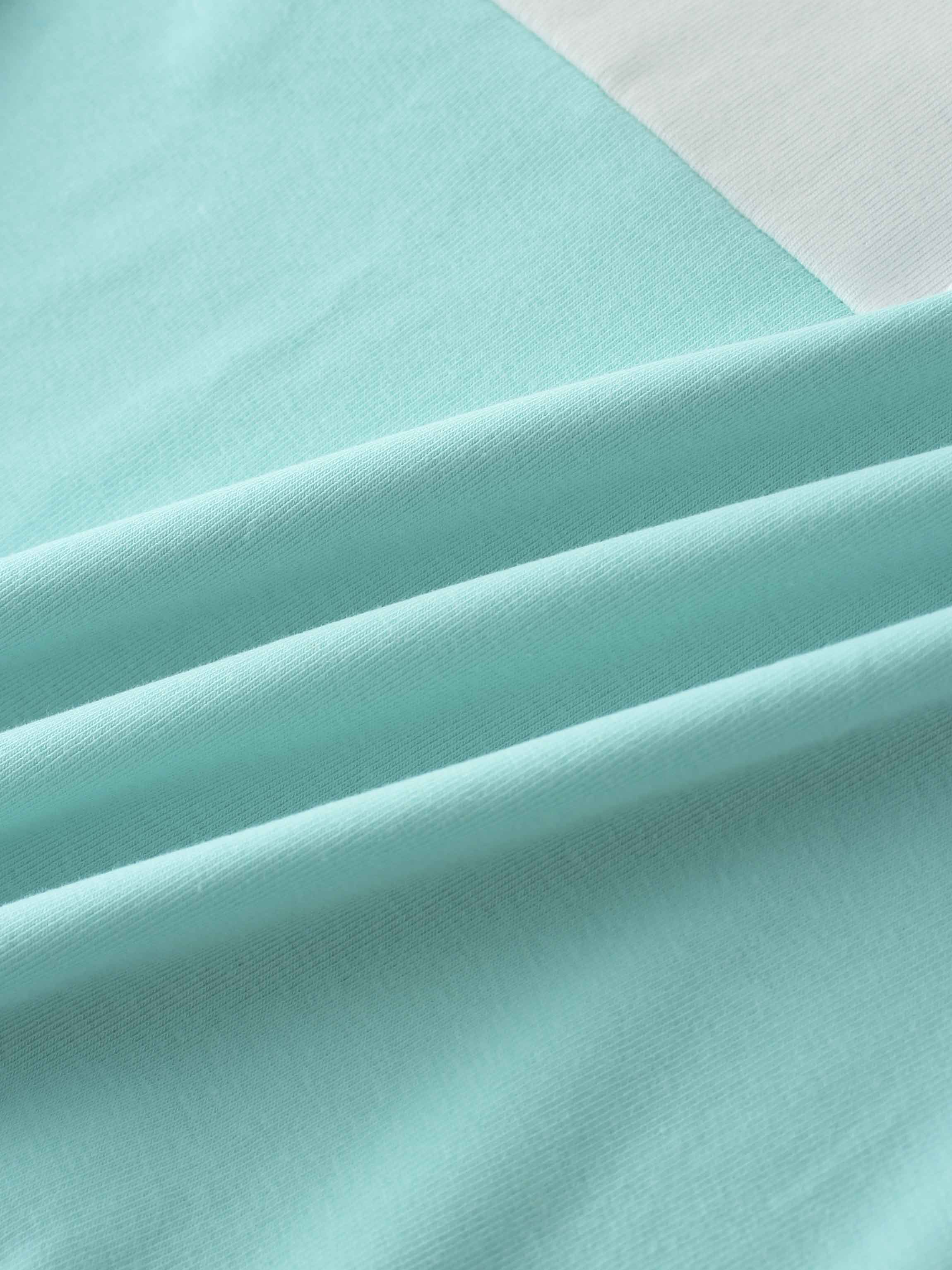 Wide Stripe Bomber-Aqua/White