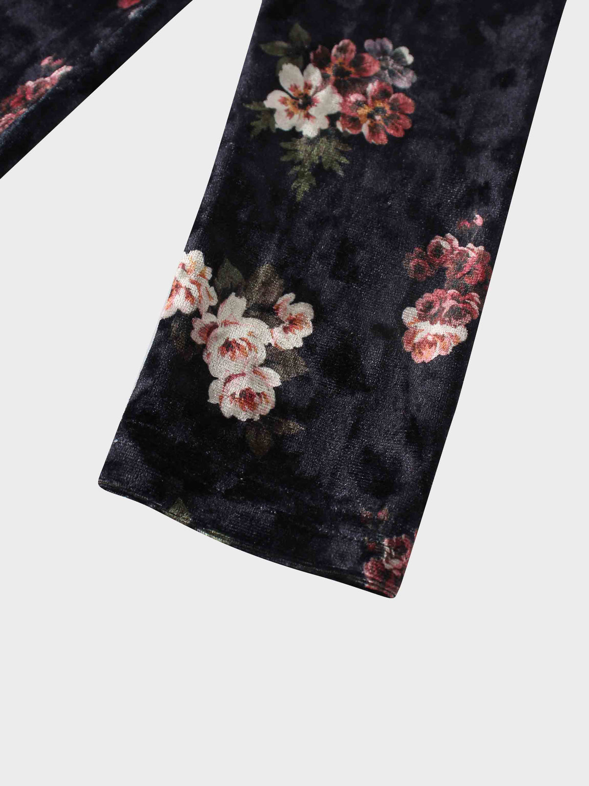 Printed Velour Turtleneck-Rosy