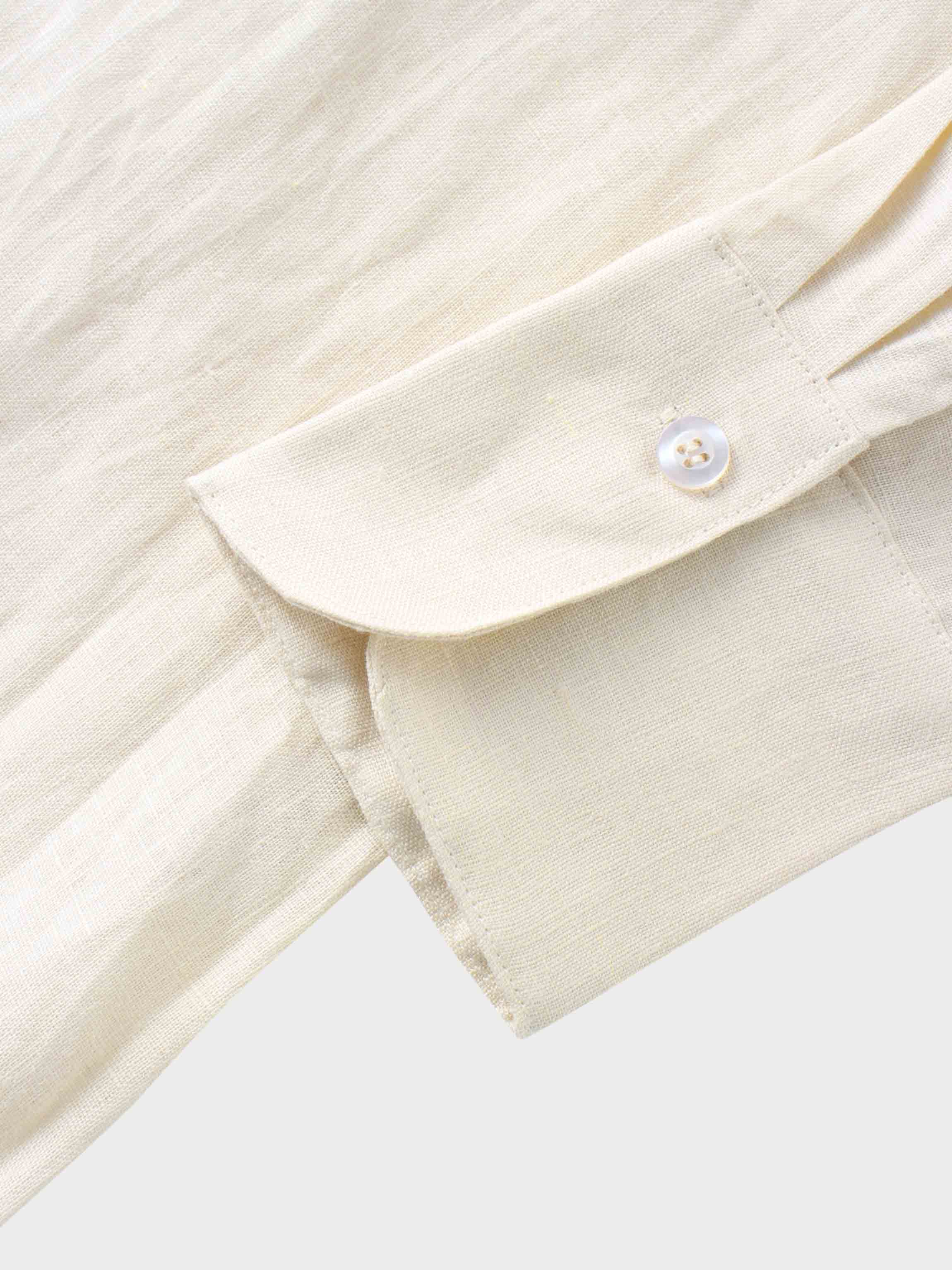 Linen Button Down Blouse-Ecru