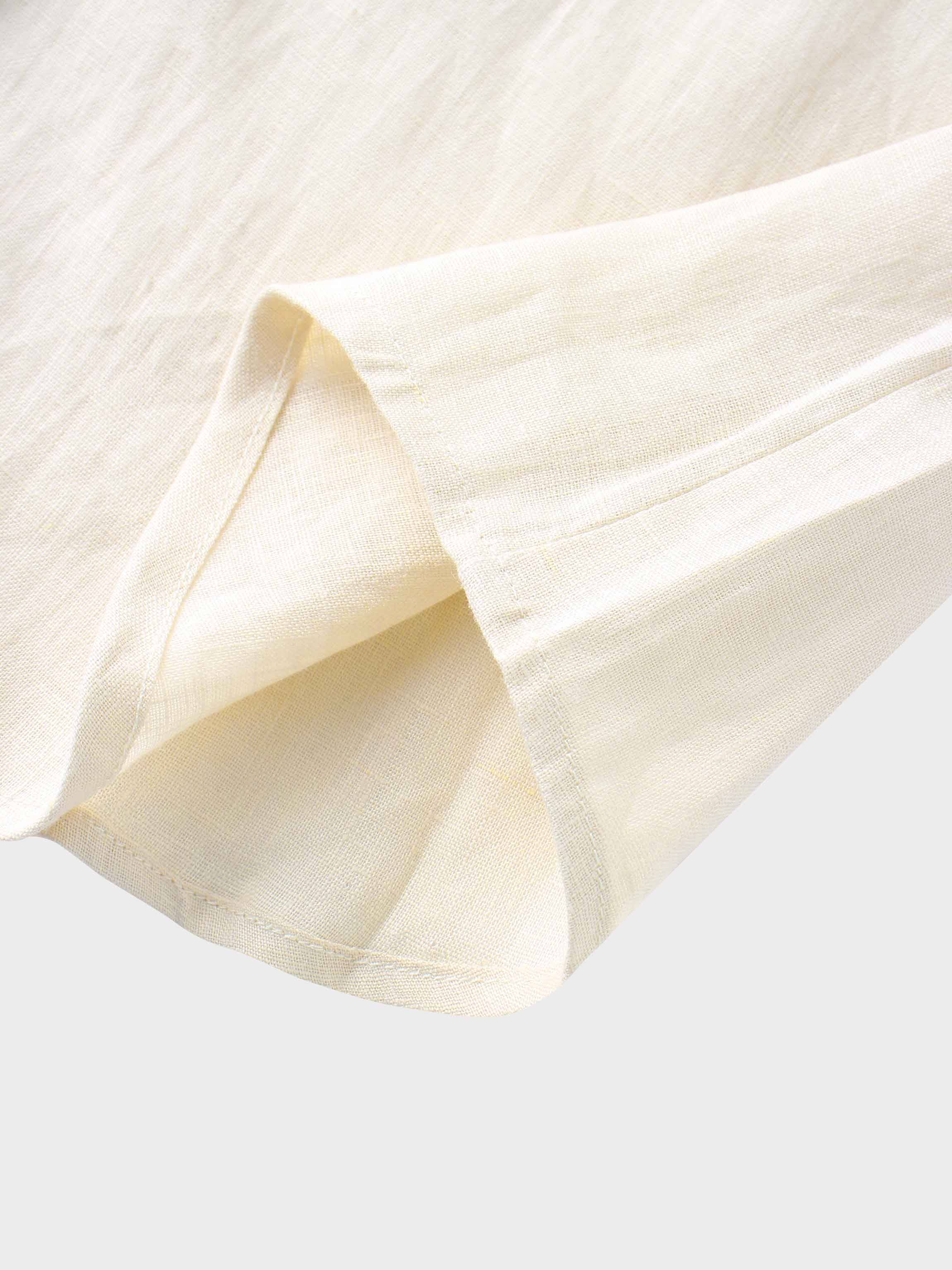 Linen Button Down Blouse-Ecru