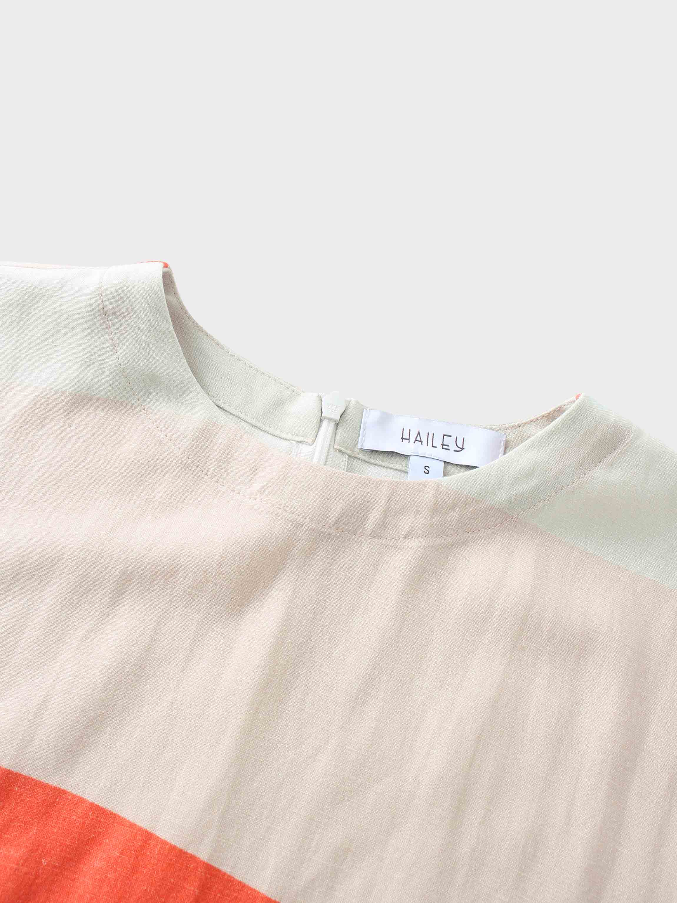 Linen Blend Crop Swing Top-Color Block