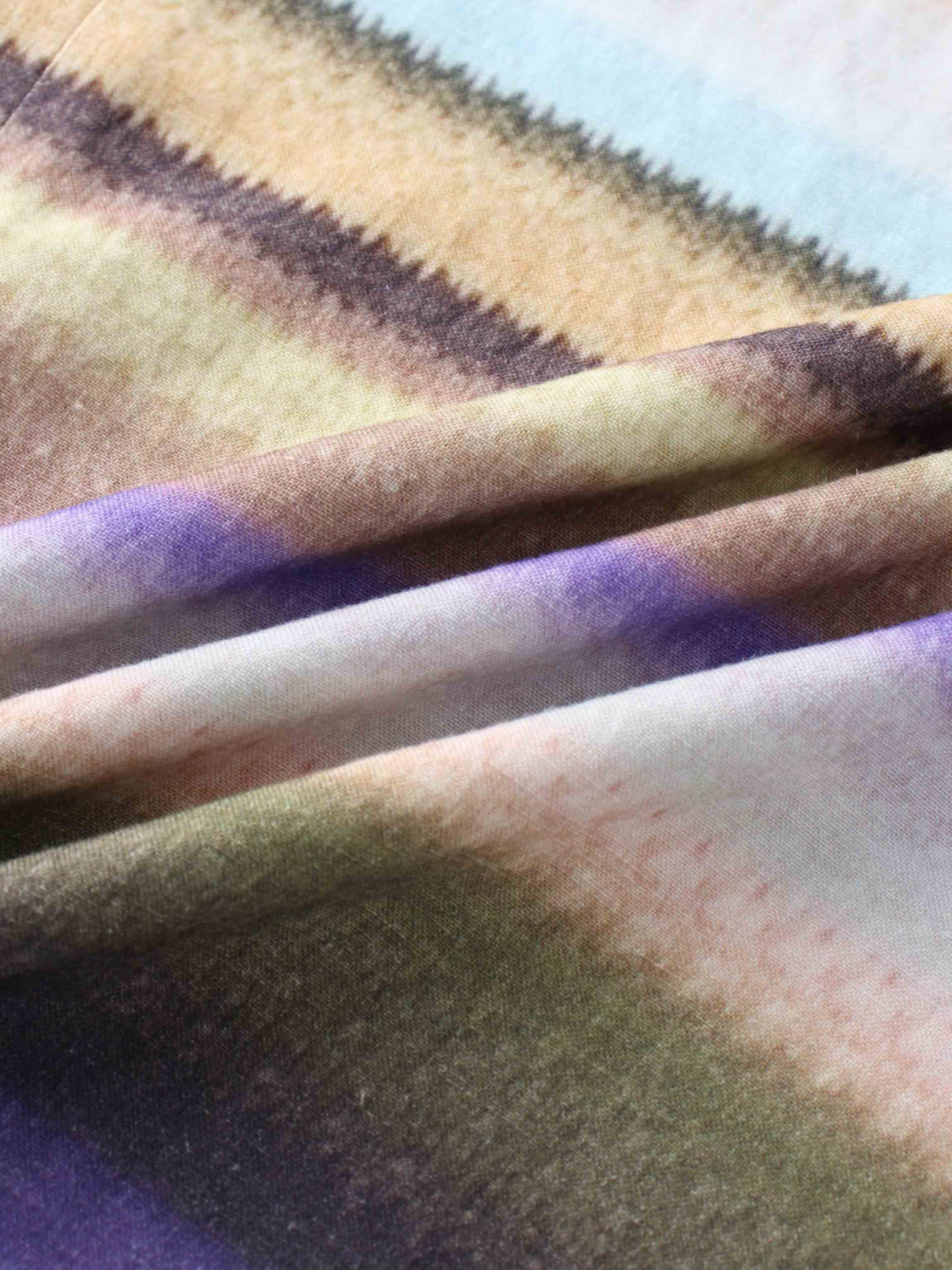 Linen Blend Crop Swing Top-Ombre Stripe