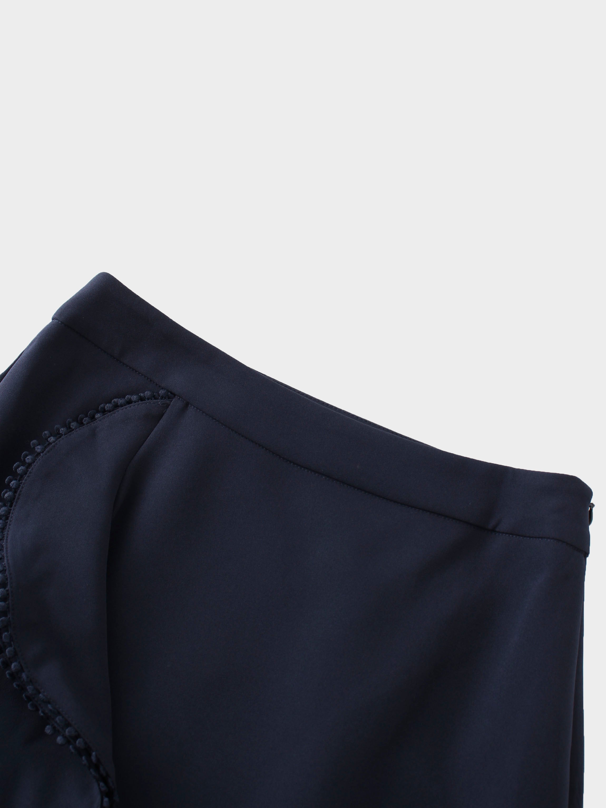 Side Ruffle Skirt-Navy
