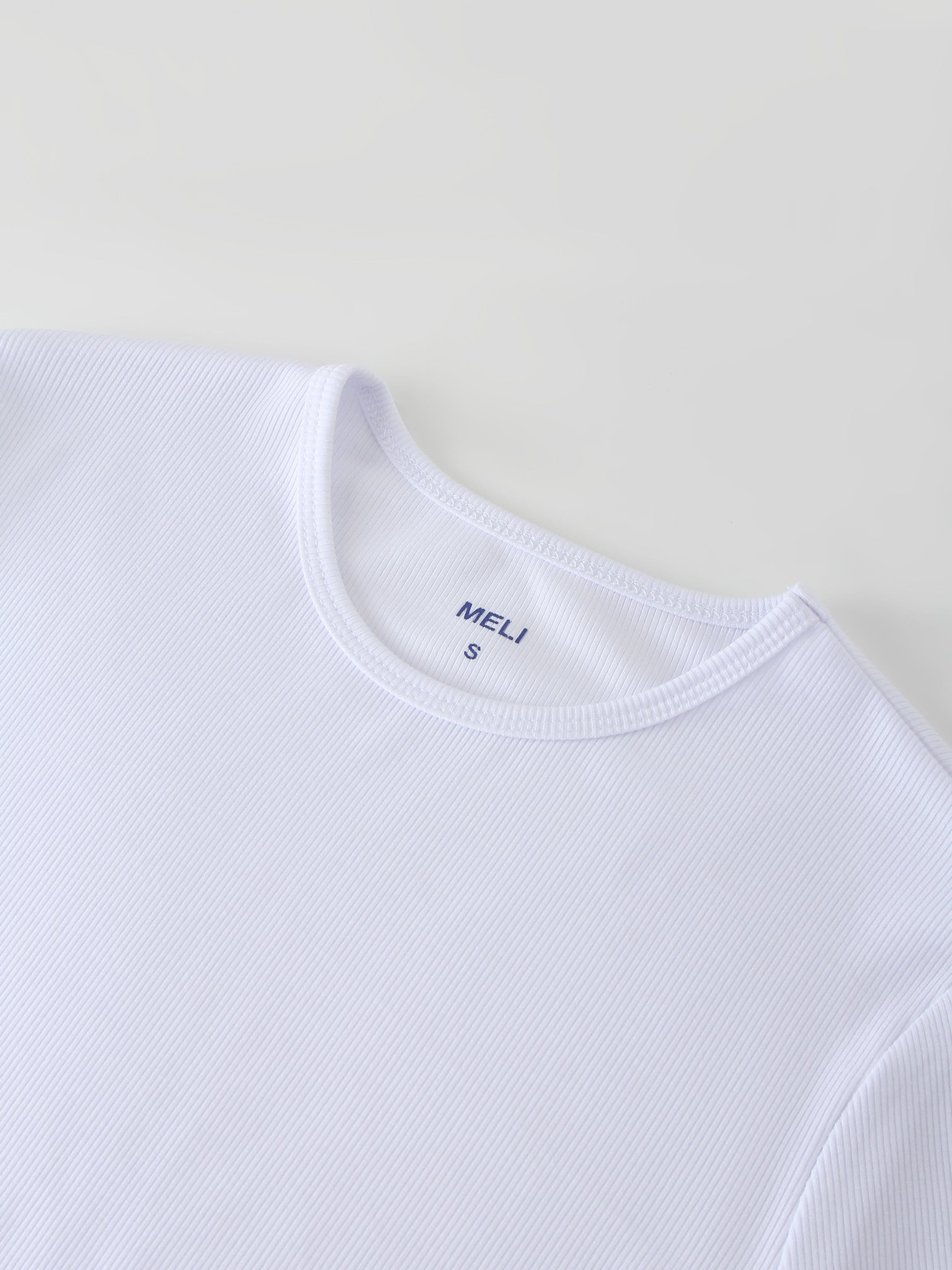 CLASSIC RIBBED CREW TEE LS-WHITE