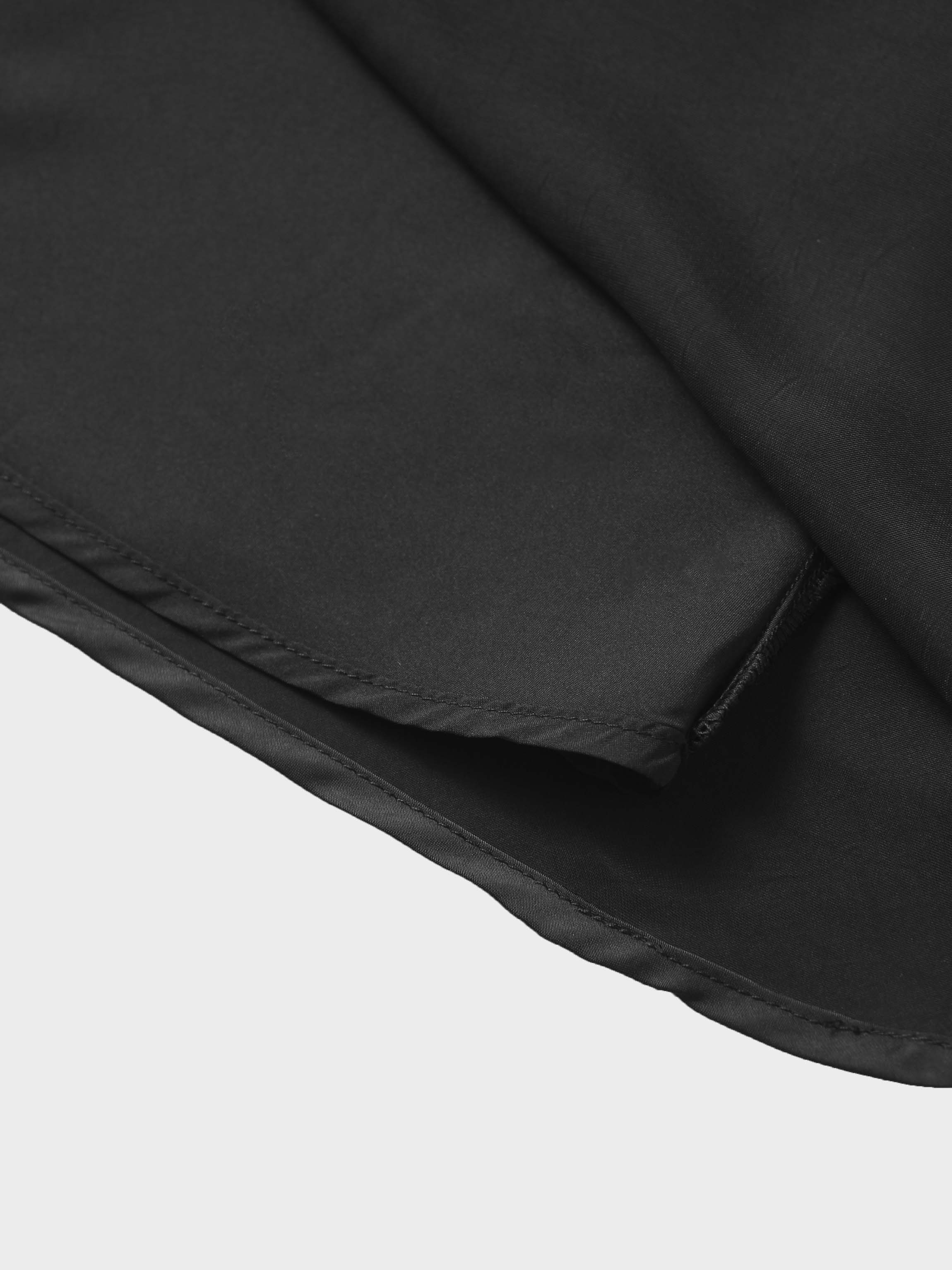 Faux Satin A-Line Skirt-Black