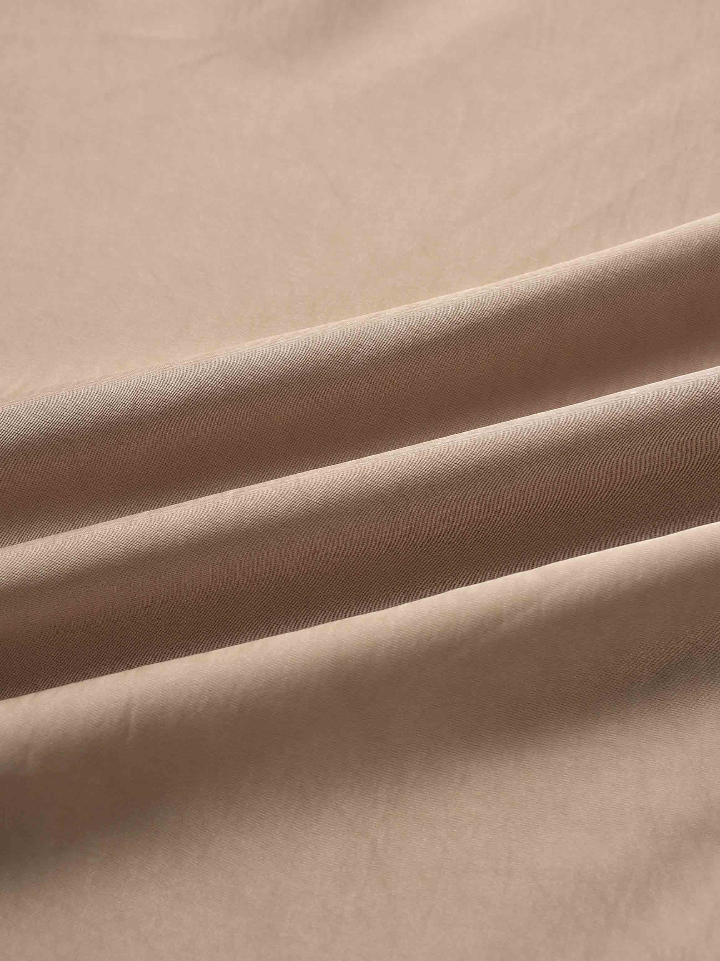 Faux Satin A-Line Skirt-Taupe