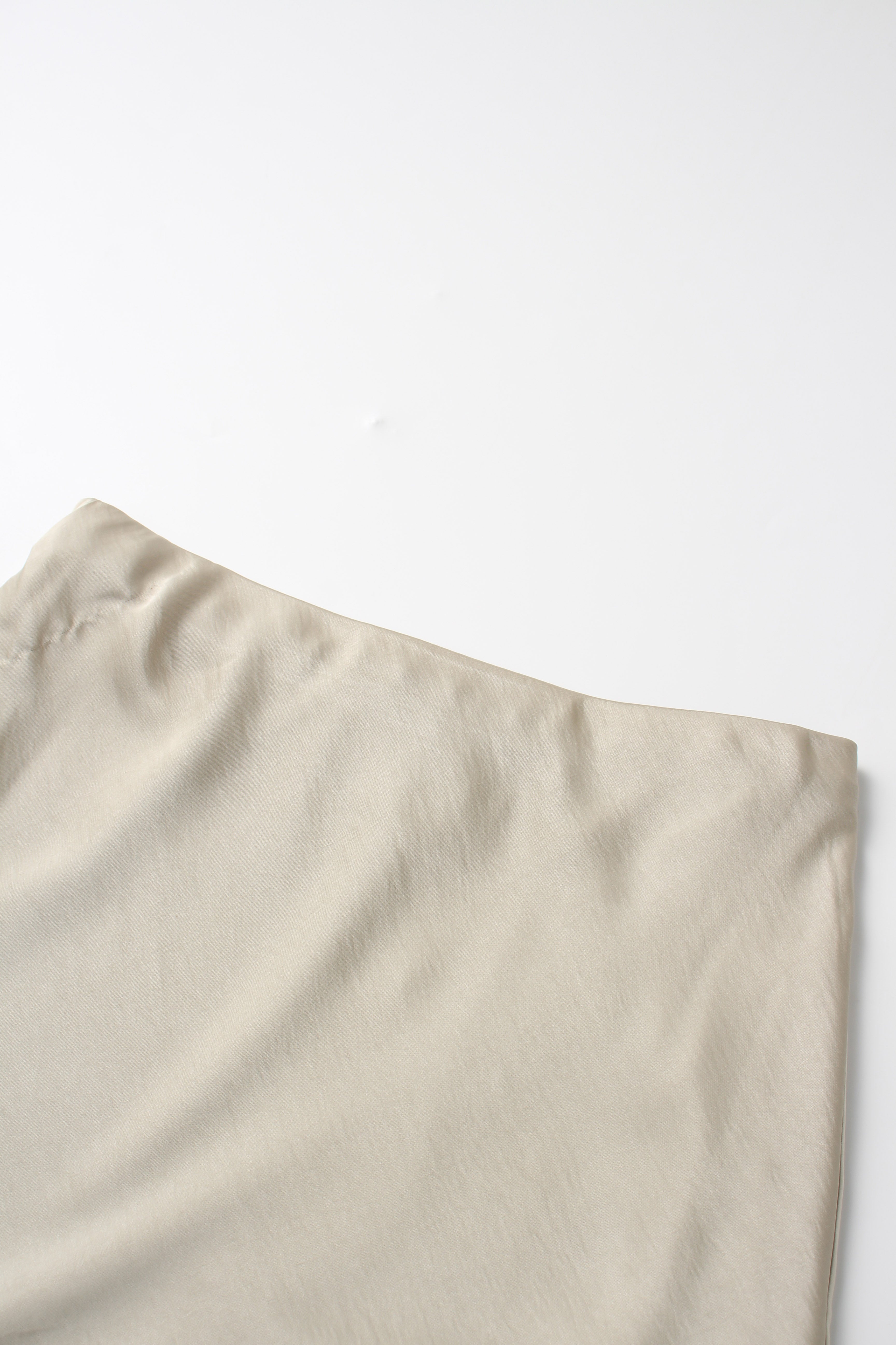 Faux Satin A-Line Skirt-Celery Green