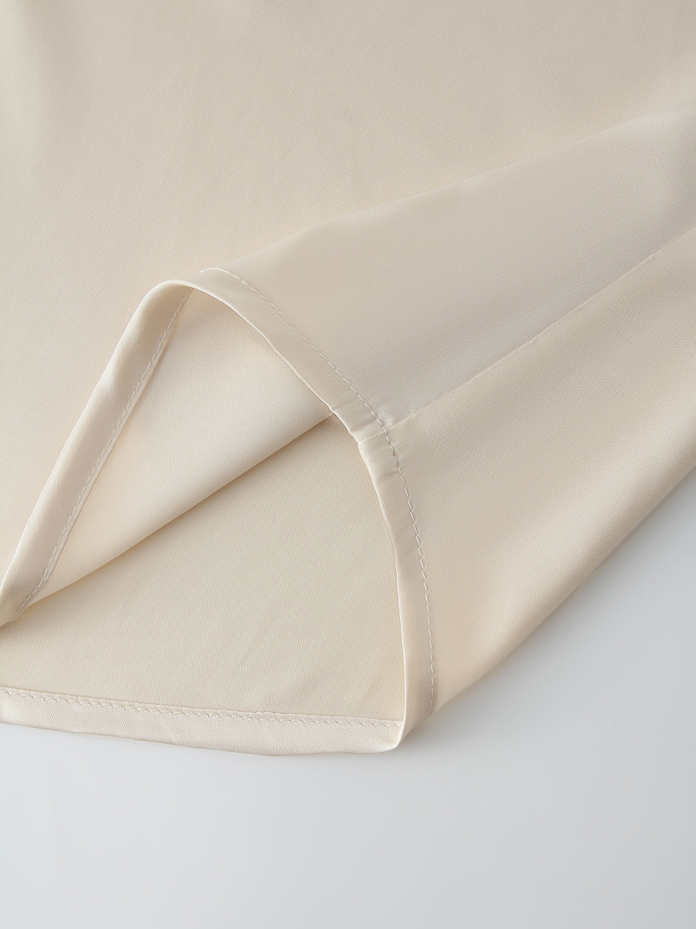 Oversized Satin Blouse-Bone